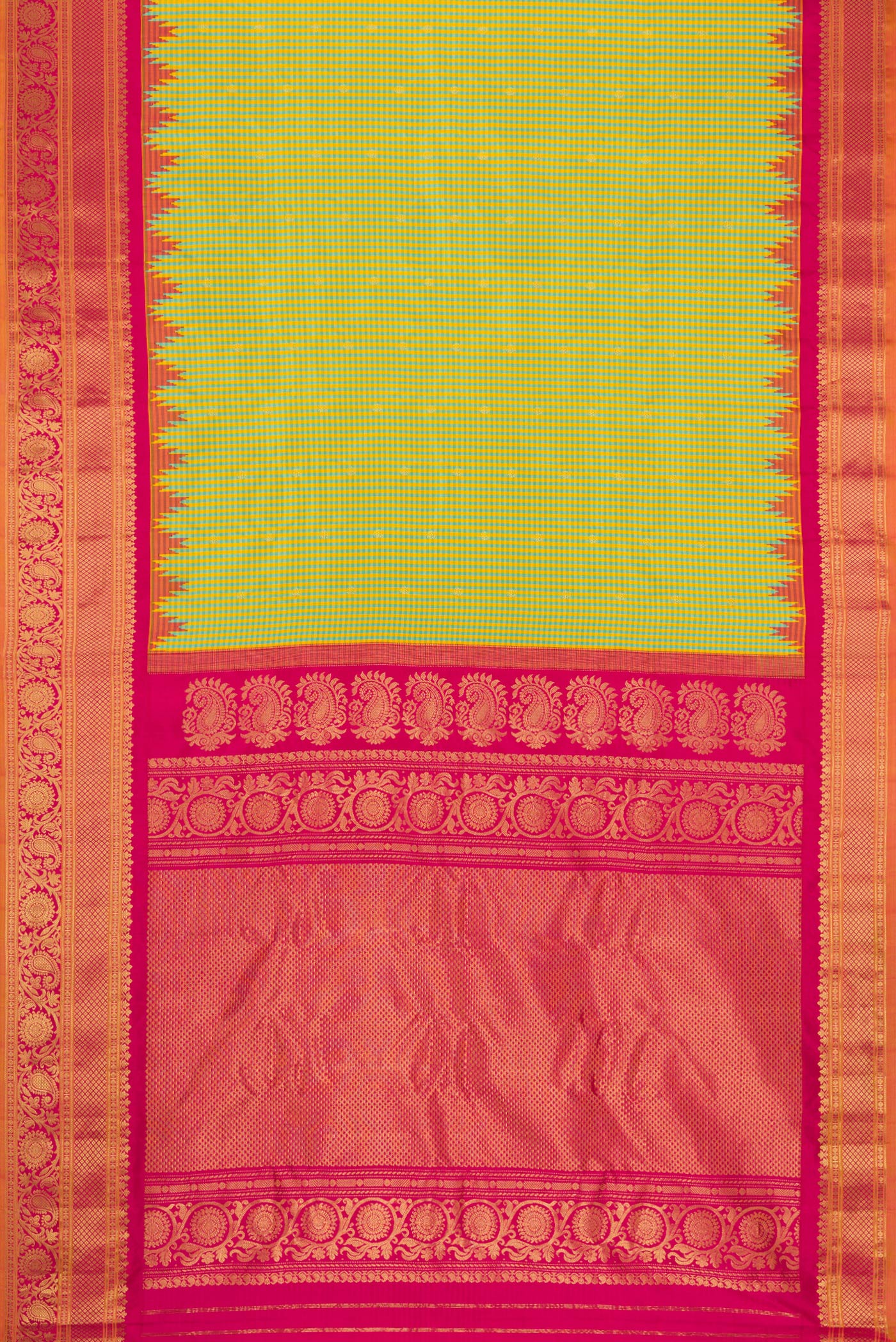 Multi Color Gadwal Silk Saree - Image 6