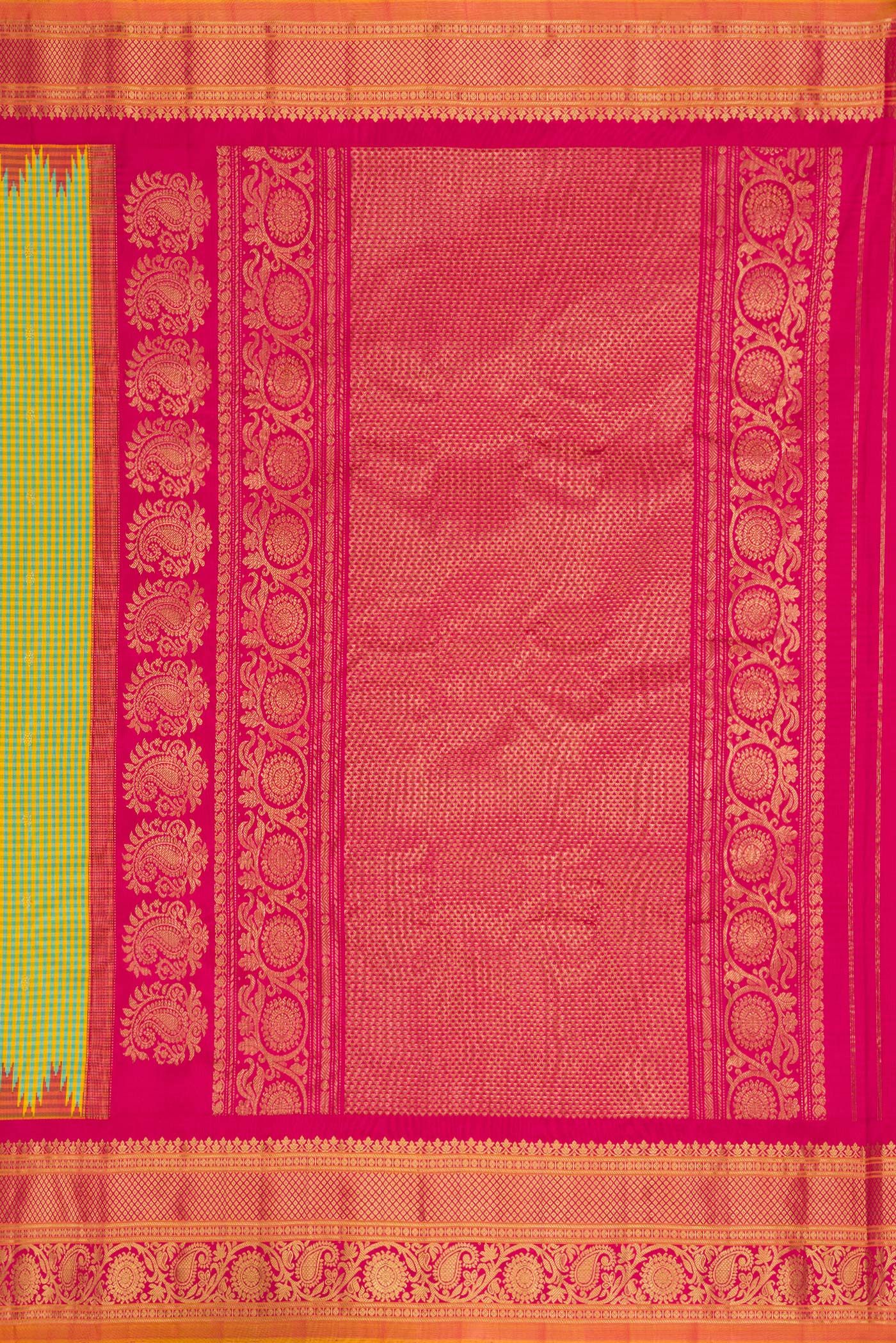 Multi Color Gadwal Silk Saree - Image 7