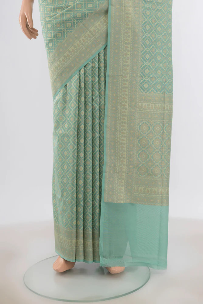 Light Blue Banarasi Silk Saree - Image 3