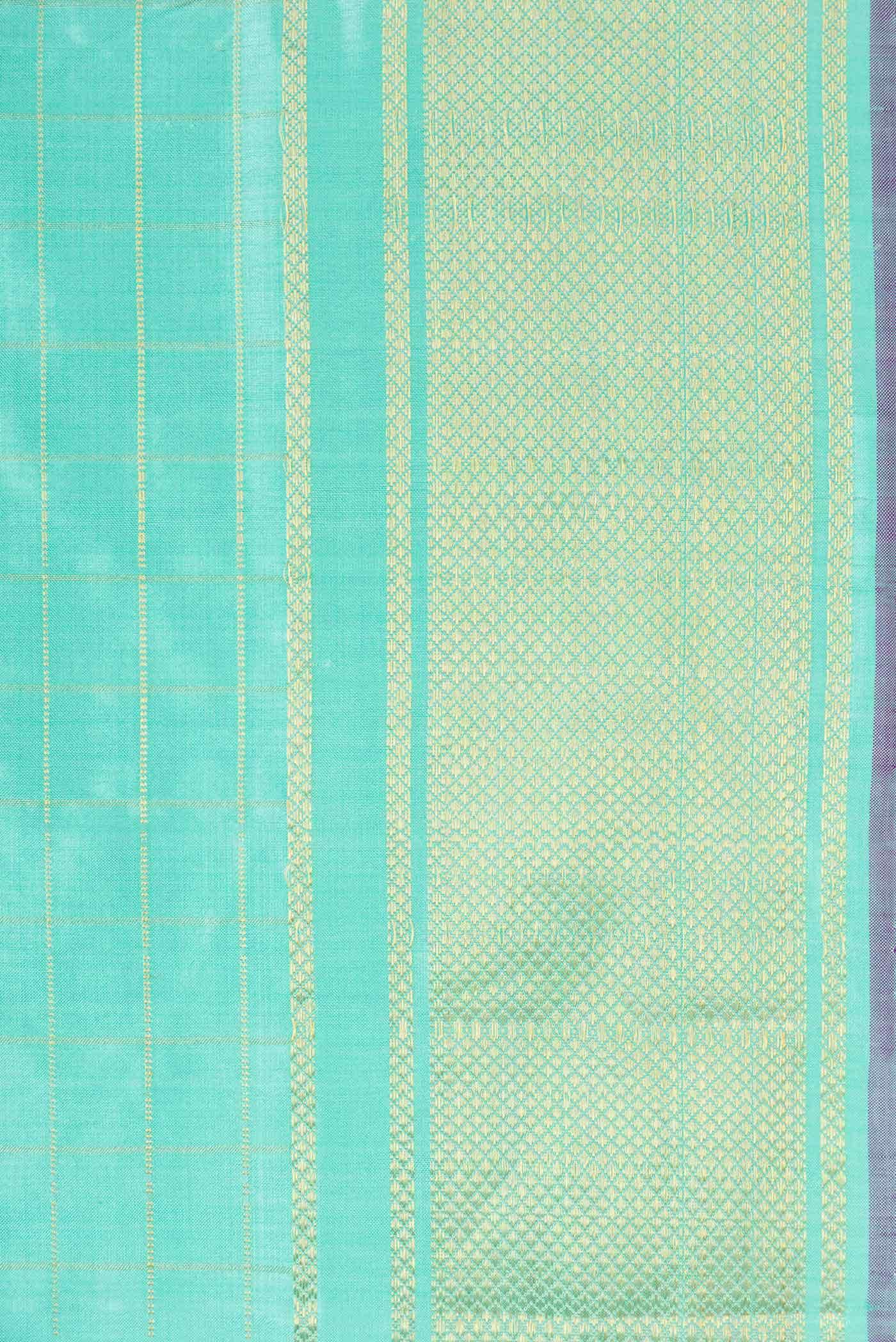 Sky Blue Double Ikat Saree - Image 10
