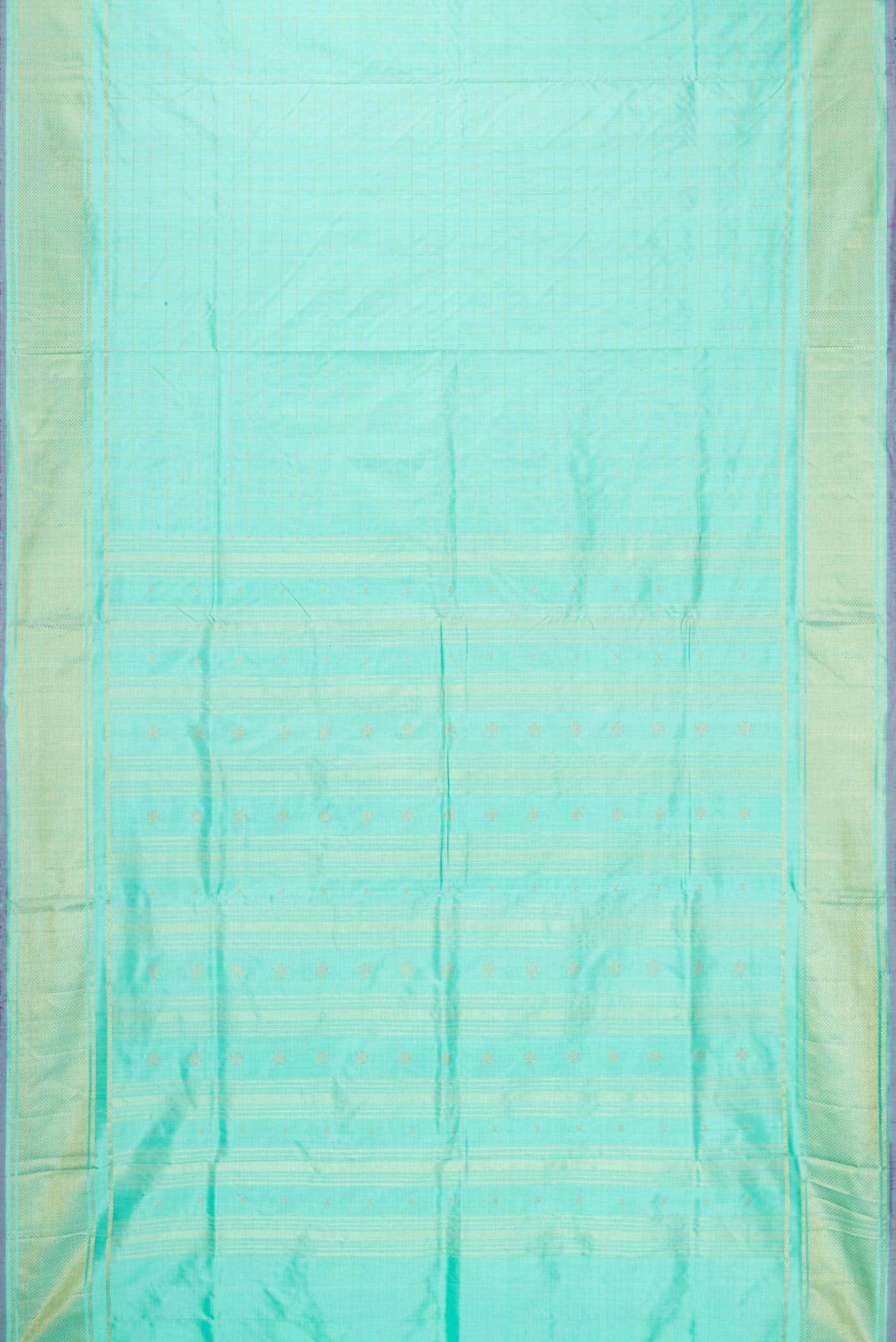 Sky Blue Double Ikat Saree - Image 8