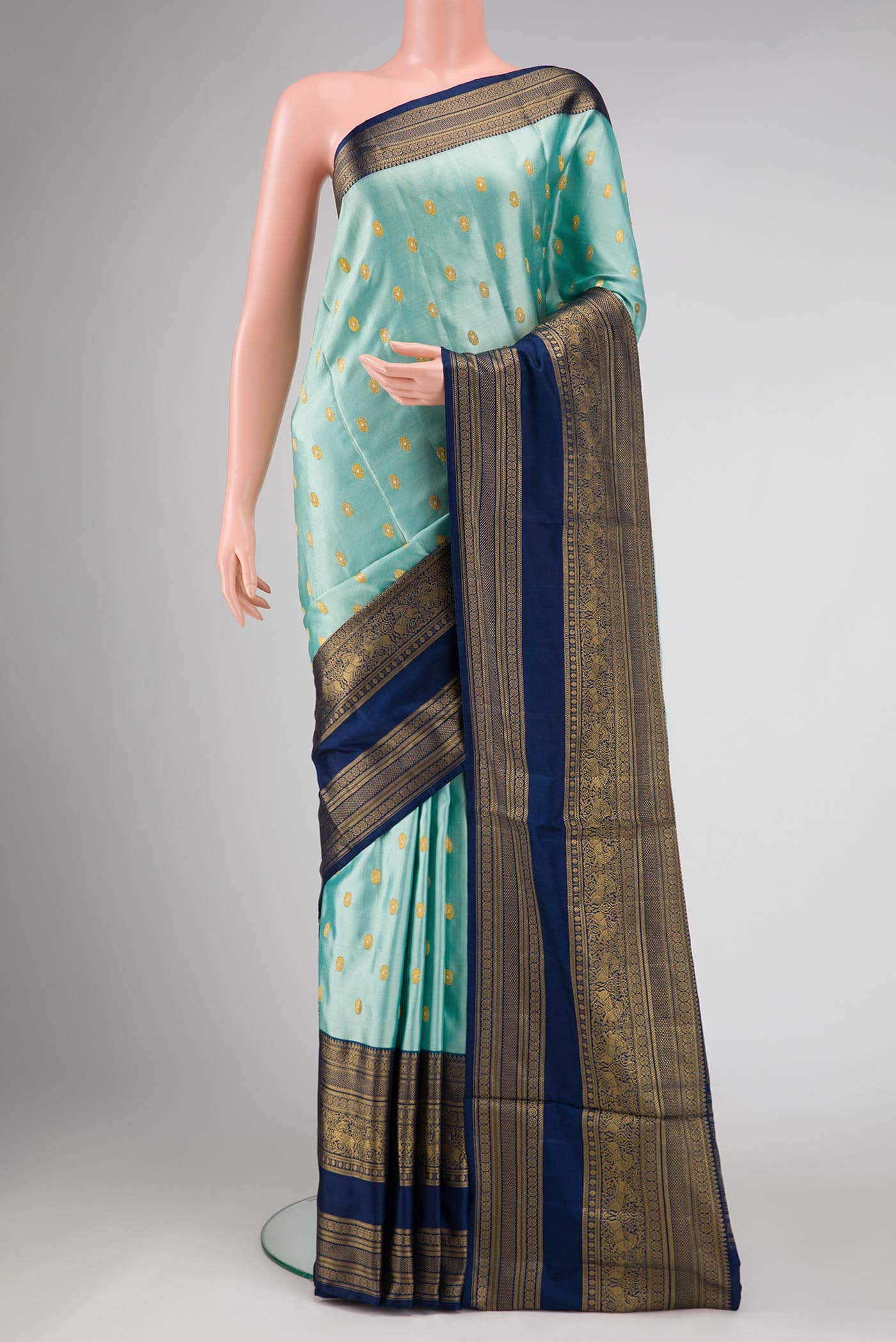 Sky Blue Kanjivaram Silk Saree