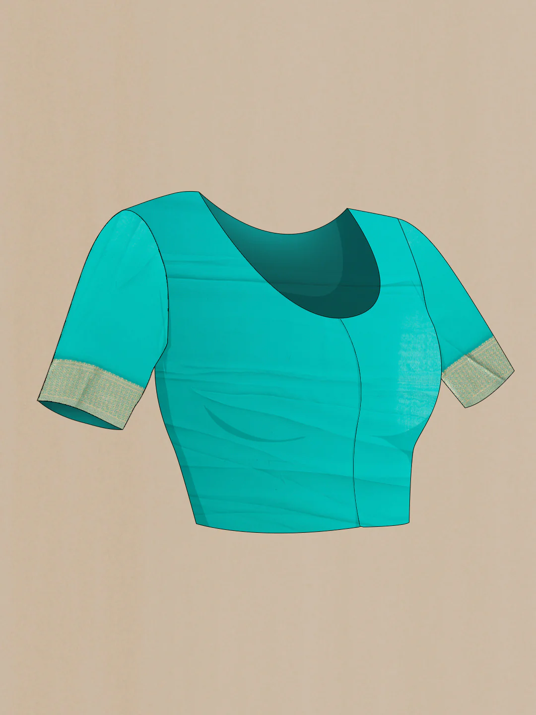 Turquoise Mysore Georgette Saree - Image 5