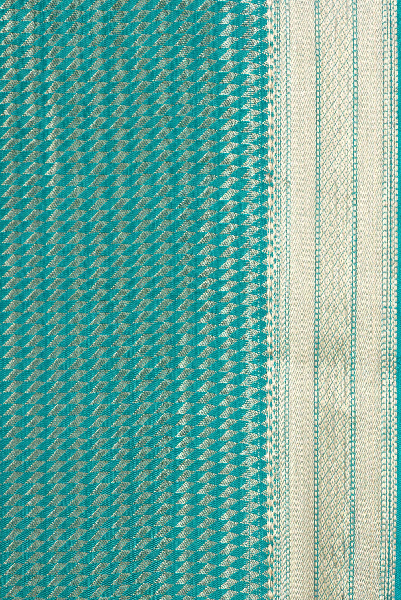 Blue Mysore Crepe Saree - Image 3