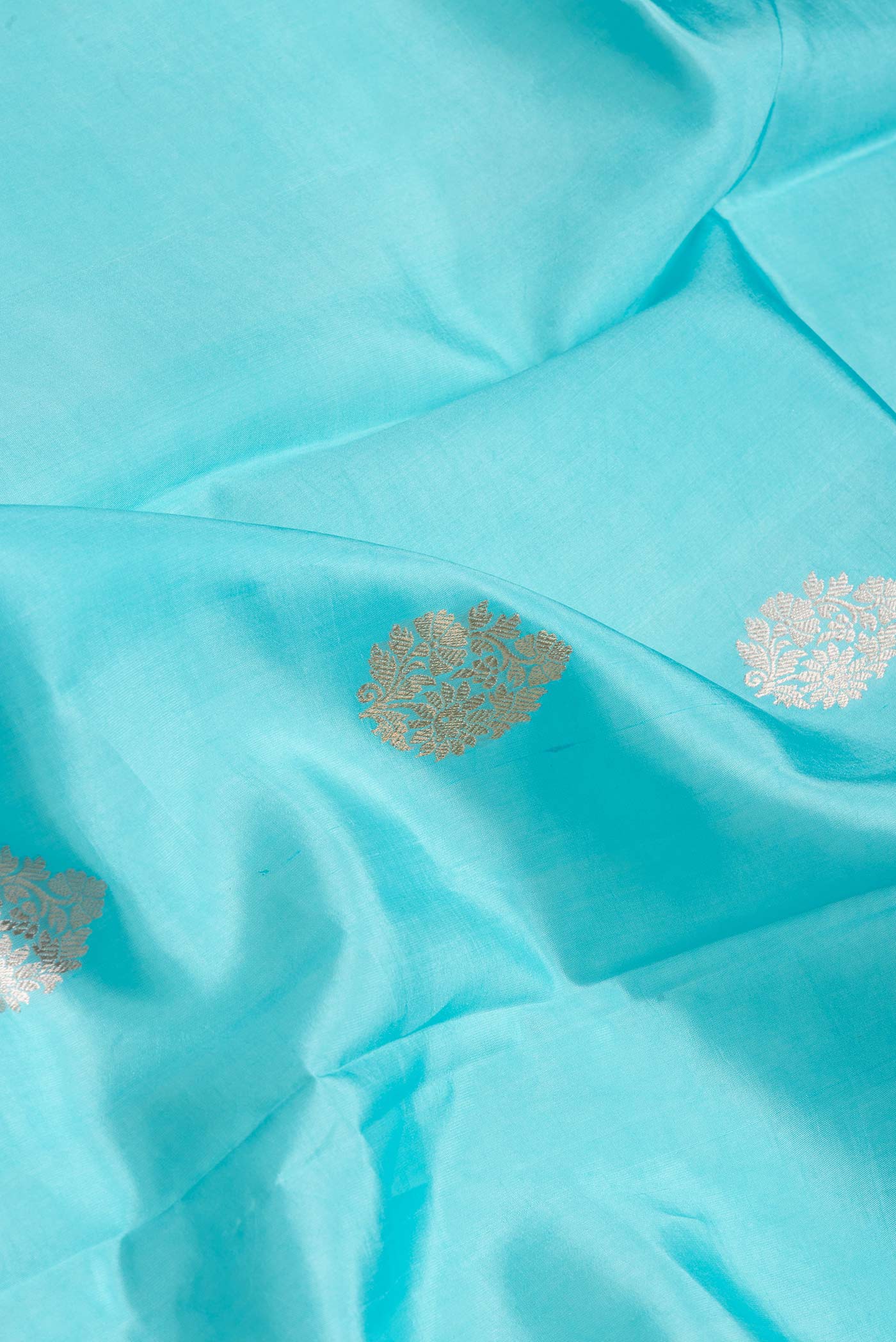 Sky Blue Banarasi Silk Saree - Image 2