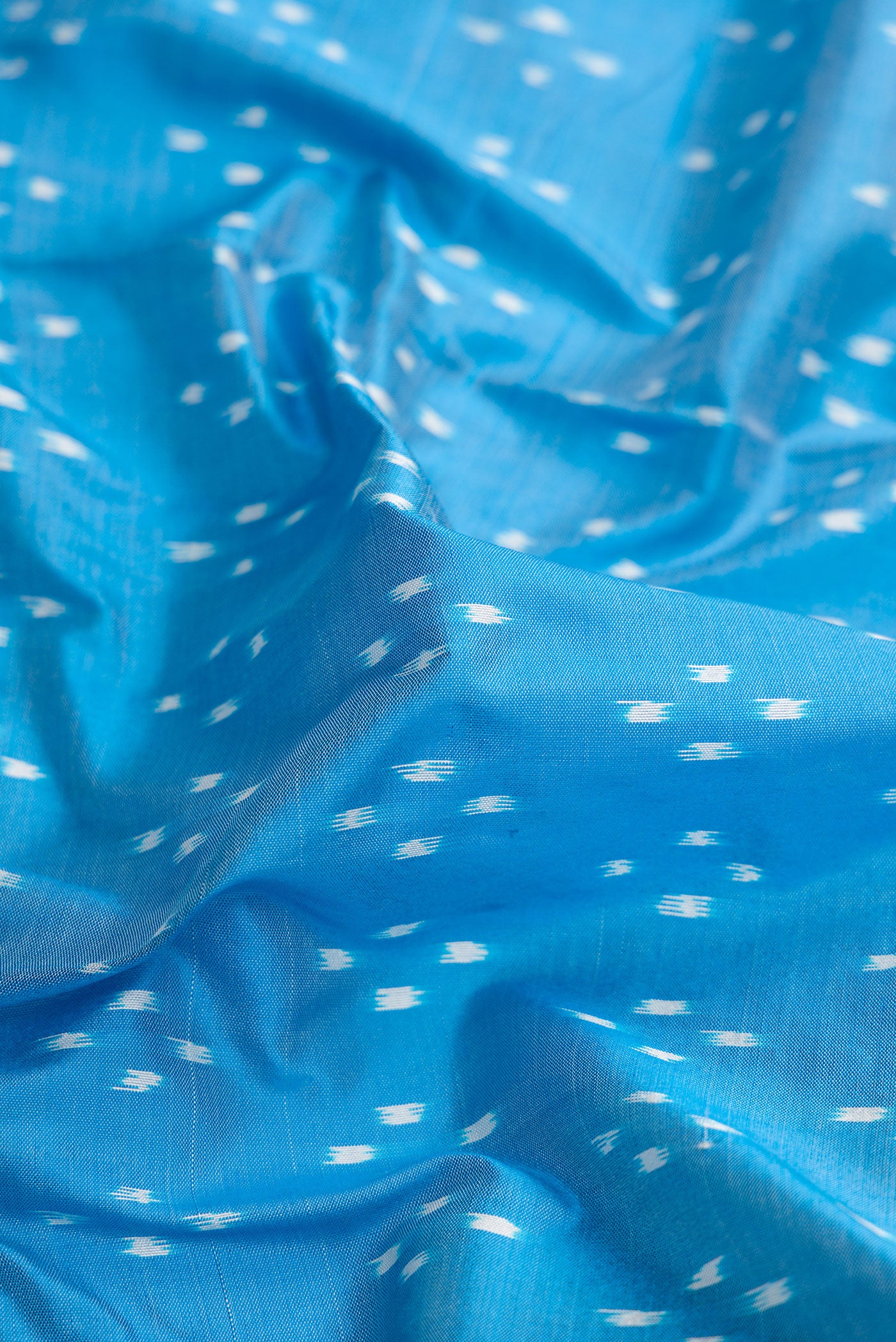Sky Blue Pochampally Silk Saree - Image 2