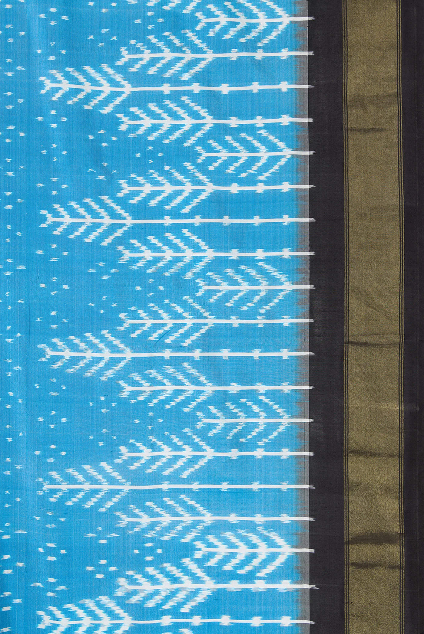Sky Blue Pochampally Silk Saree - Image 3