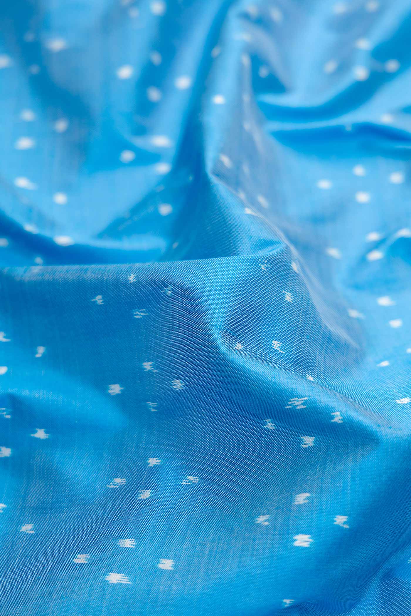 Sky Blue Pochampally Silk Saree - Image 2