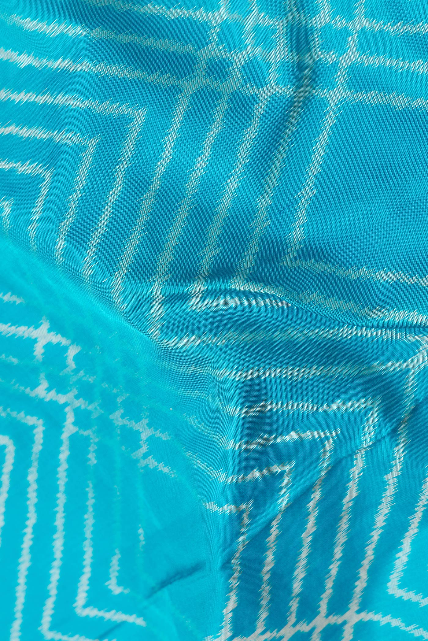Sky Blue Pochampally Silk Saree - Image 2