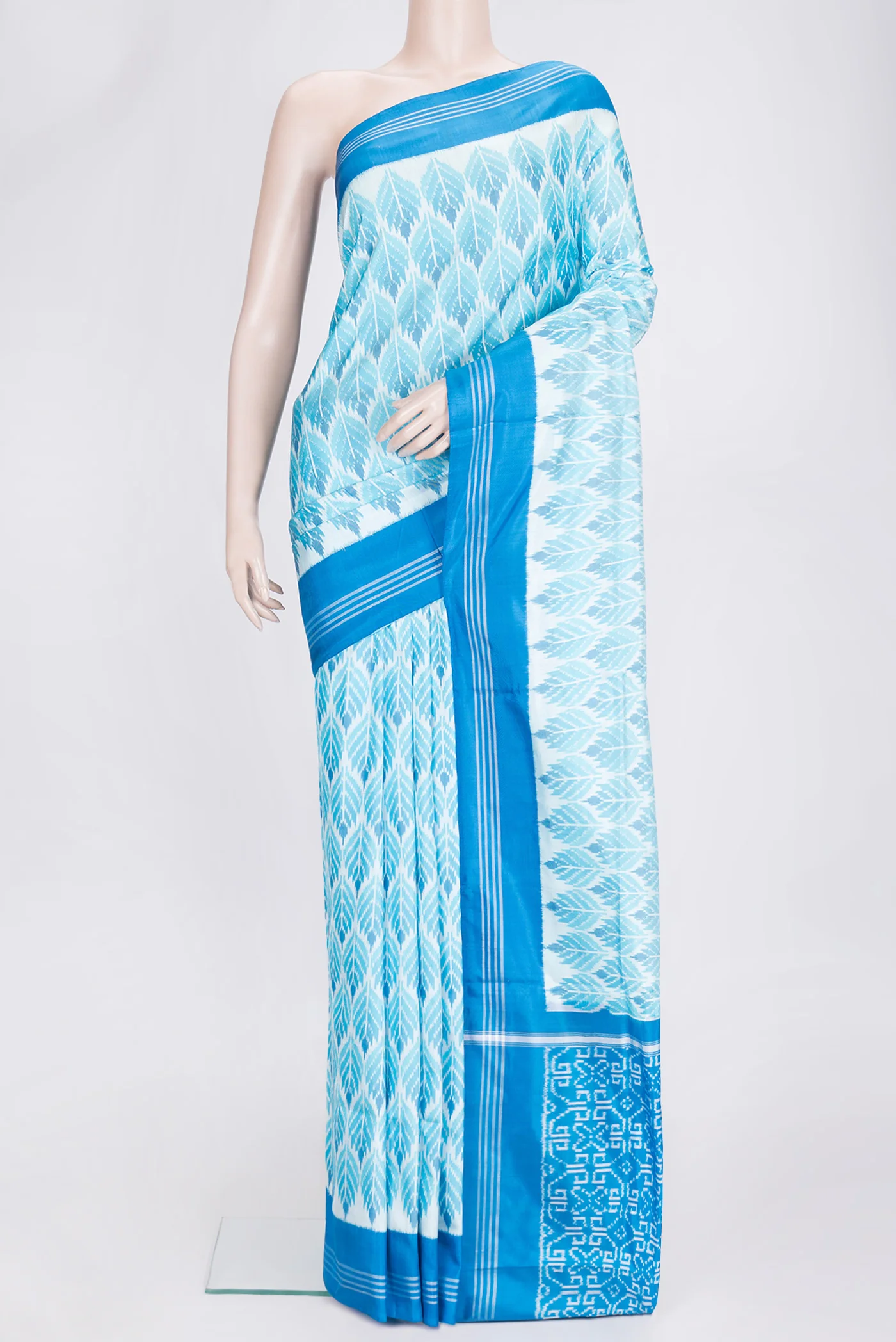 Light Blue Pochampally Silk Saree
