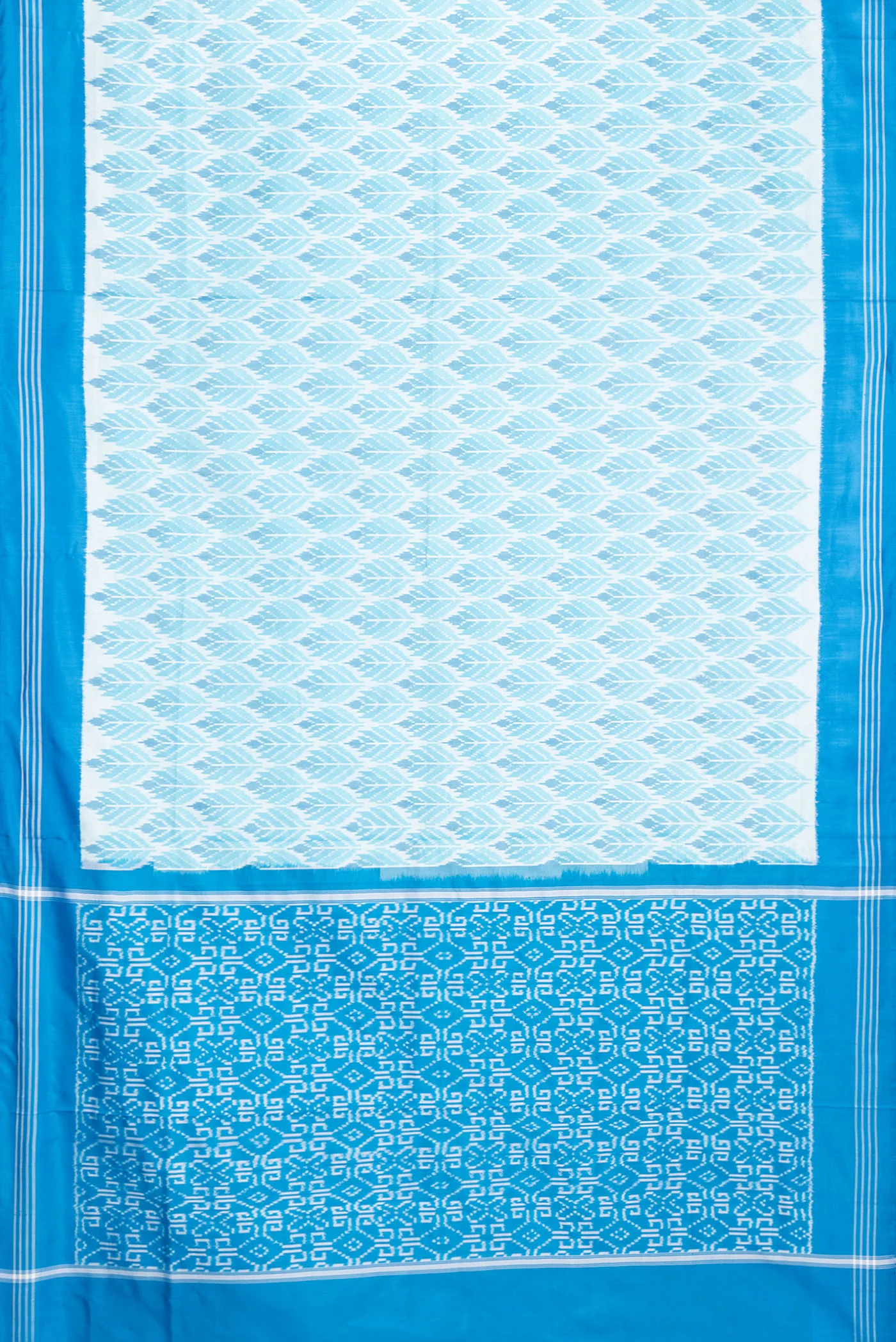 Light Blue Pochampally Silk Saree - Image 6