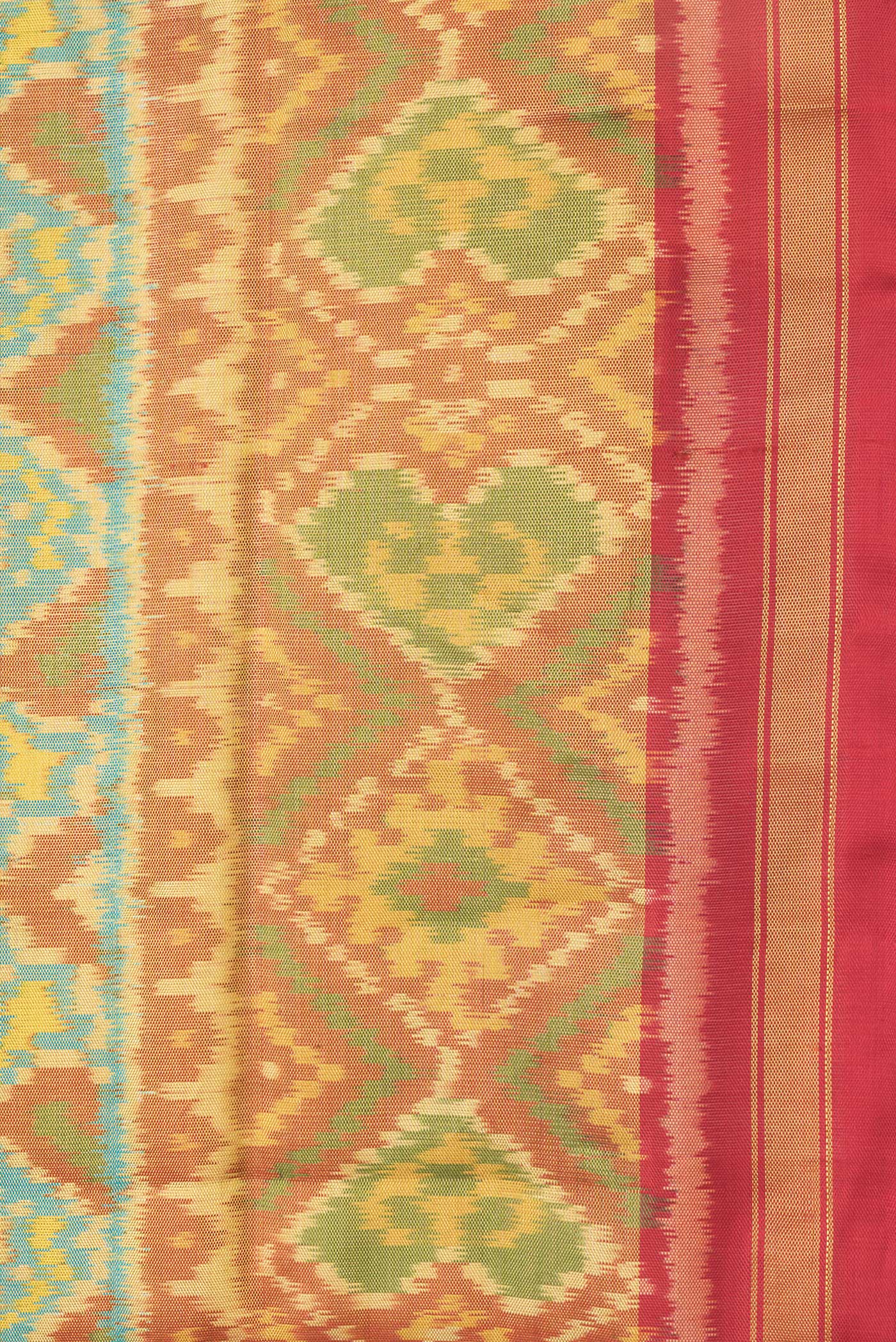 Blue and  Yellow Color Rajkot Patola Silk Saree - Image 3