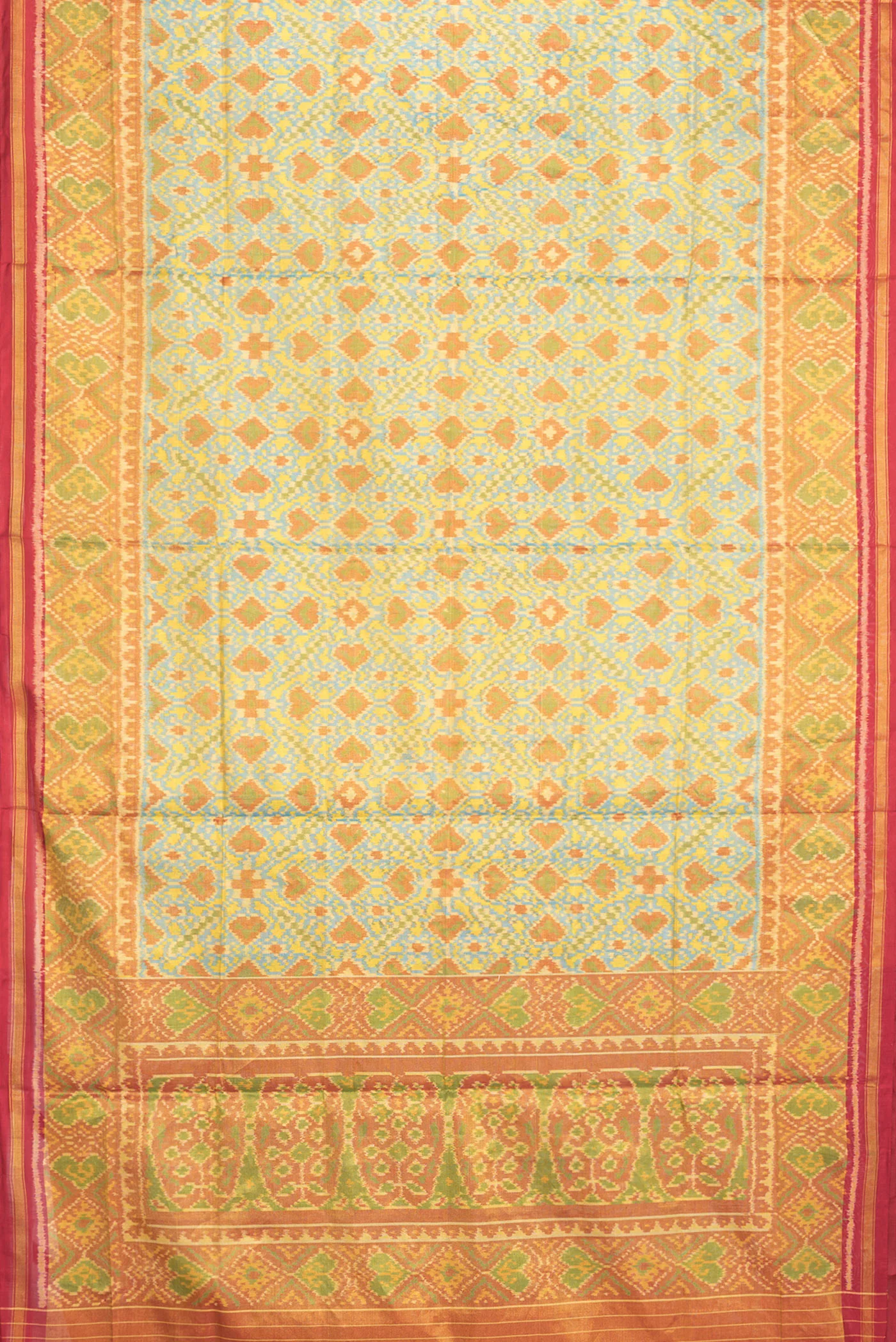 Blue and  Yellow Color Rajkot Patola Silk Saree - Image 6