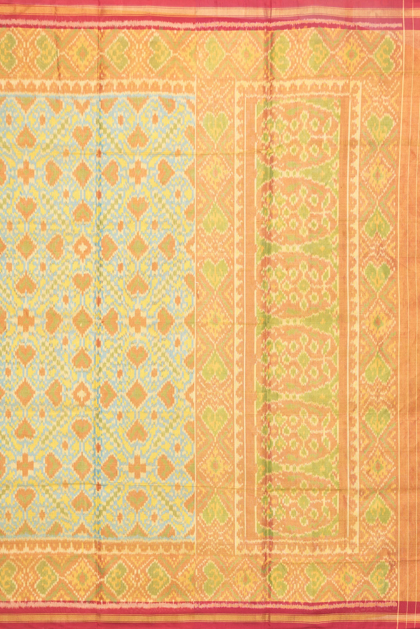 Blue and  Yellow Color Rajkot Patola Silk Saree - Image 7