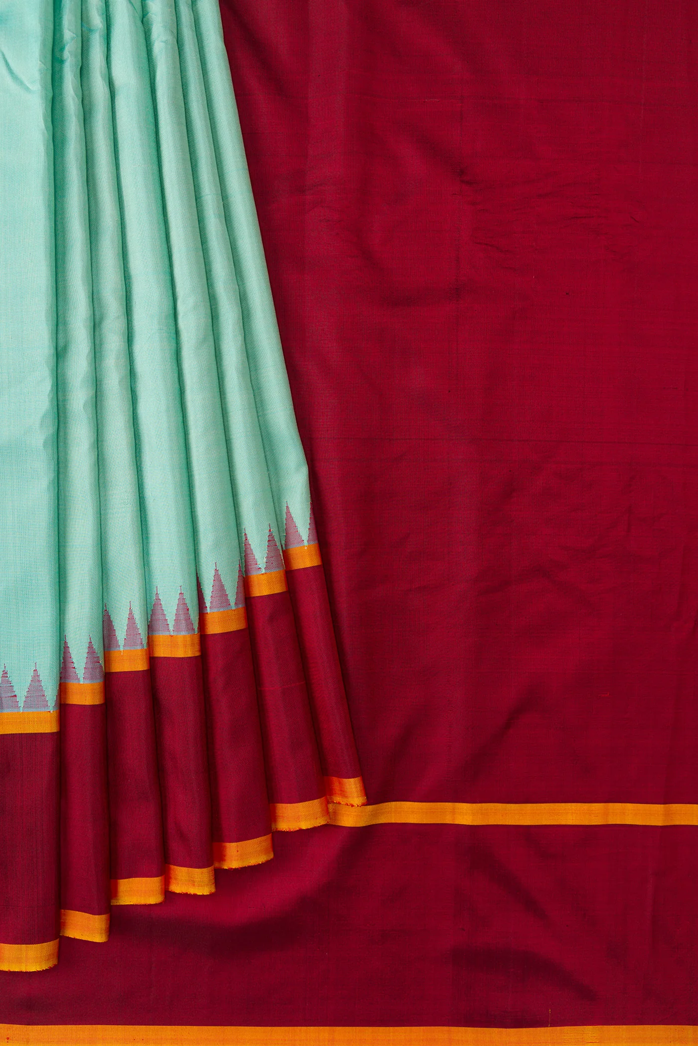 Light Blue Gadwal Silk Saree - Image 4