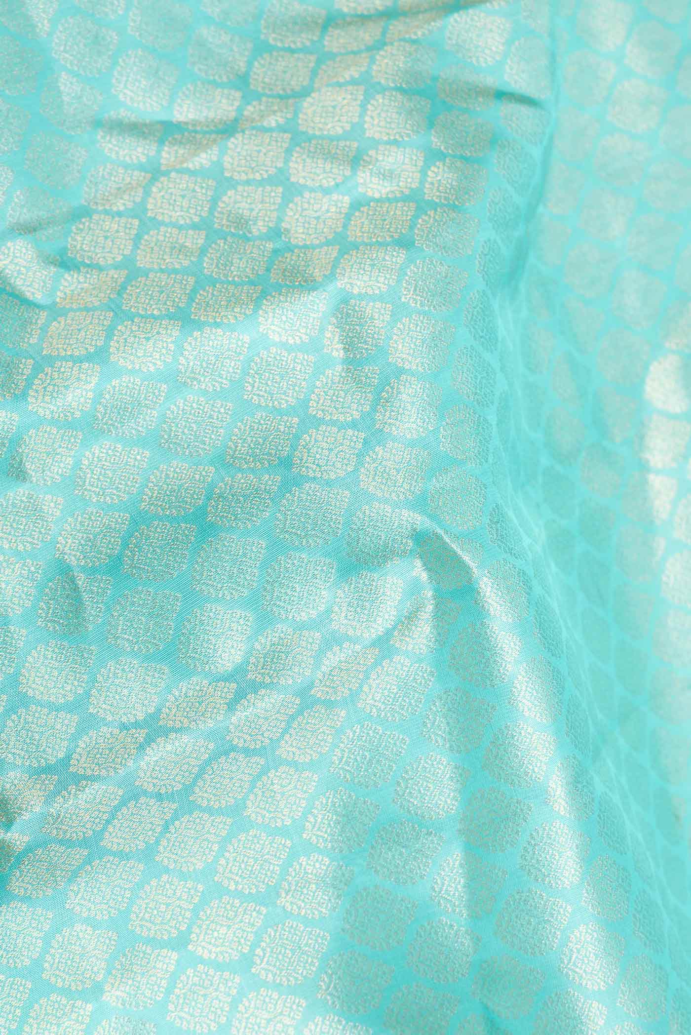 Sky Blue Dual Tone Kanchipuram Saree - Image 2