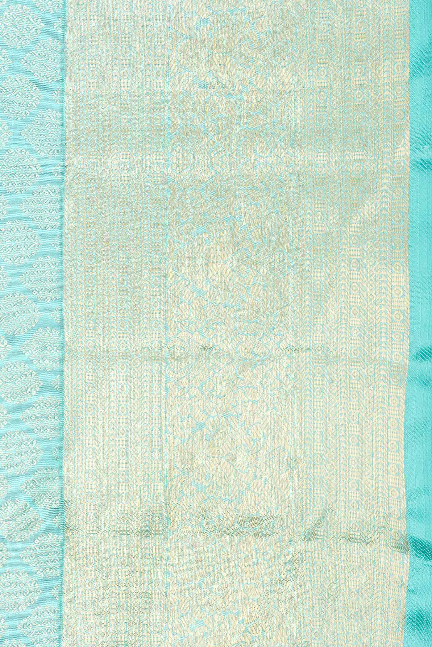Sky Blue Dual Tone Kanchipuram Saree - Image 3