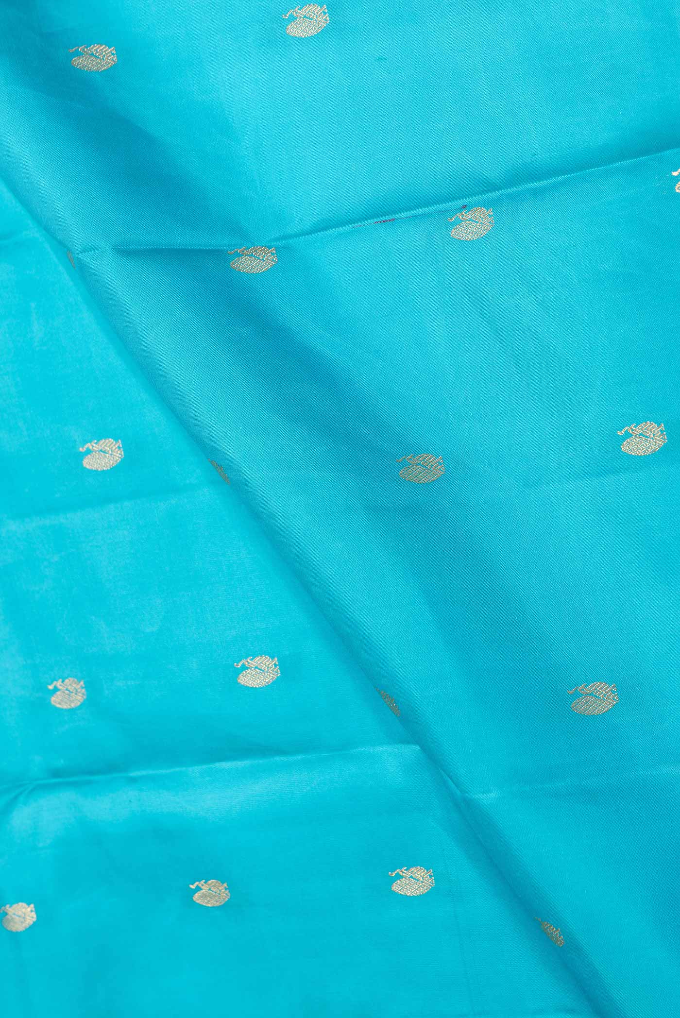 Sky Blue Dual Tone Kanjivaram Saree - Image 2