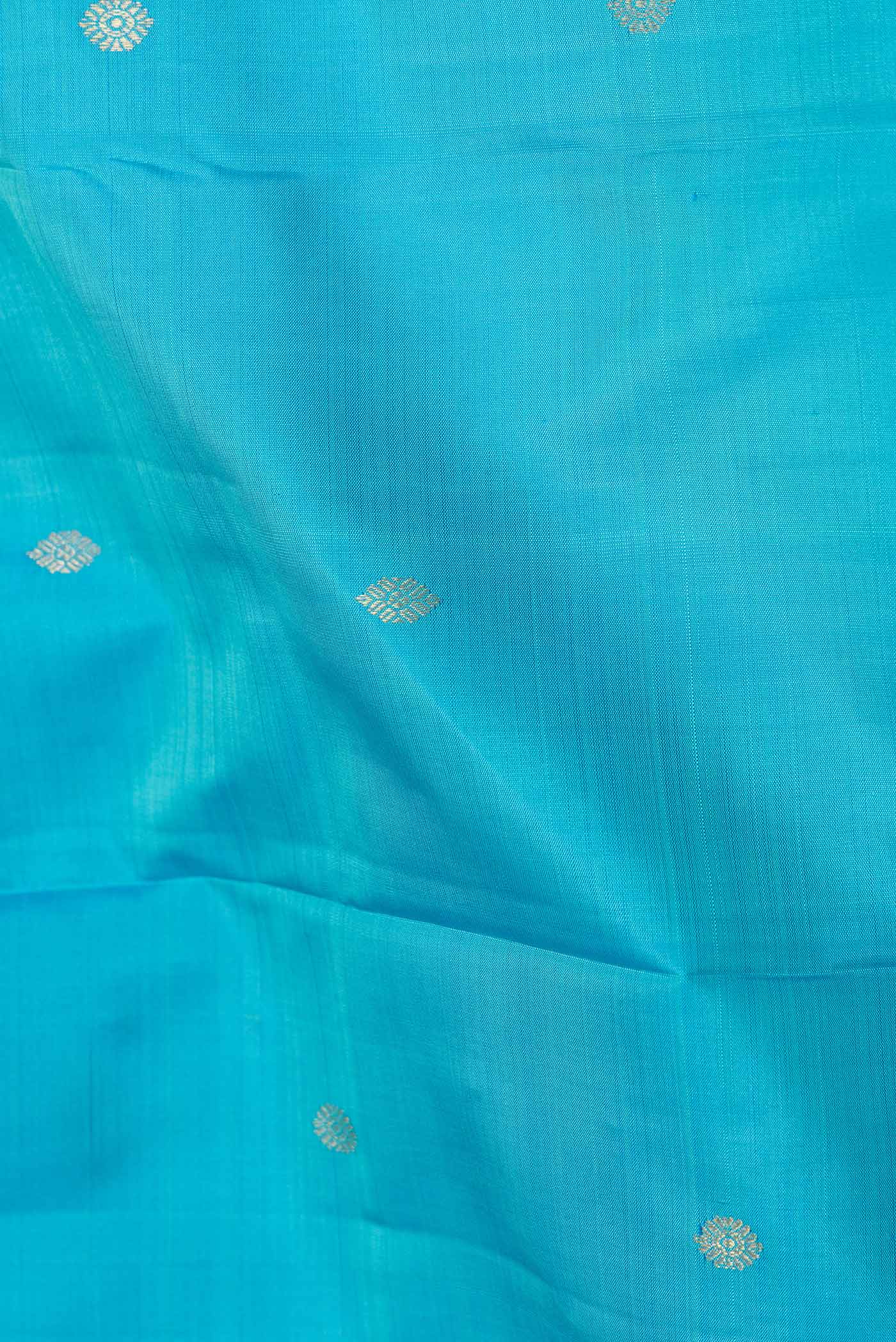 Sky Blue Dual Tone Kanchipuram Saree - Image 2