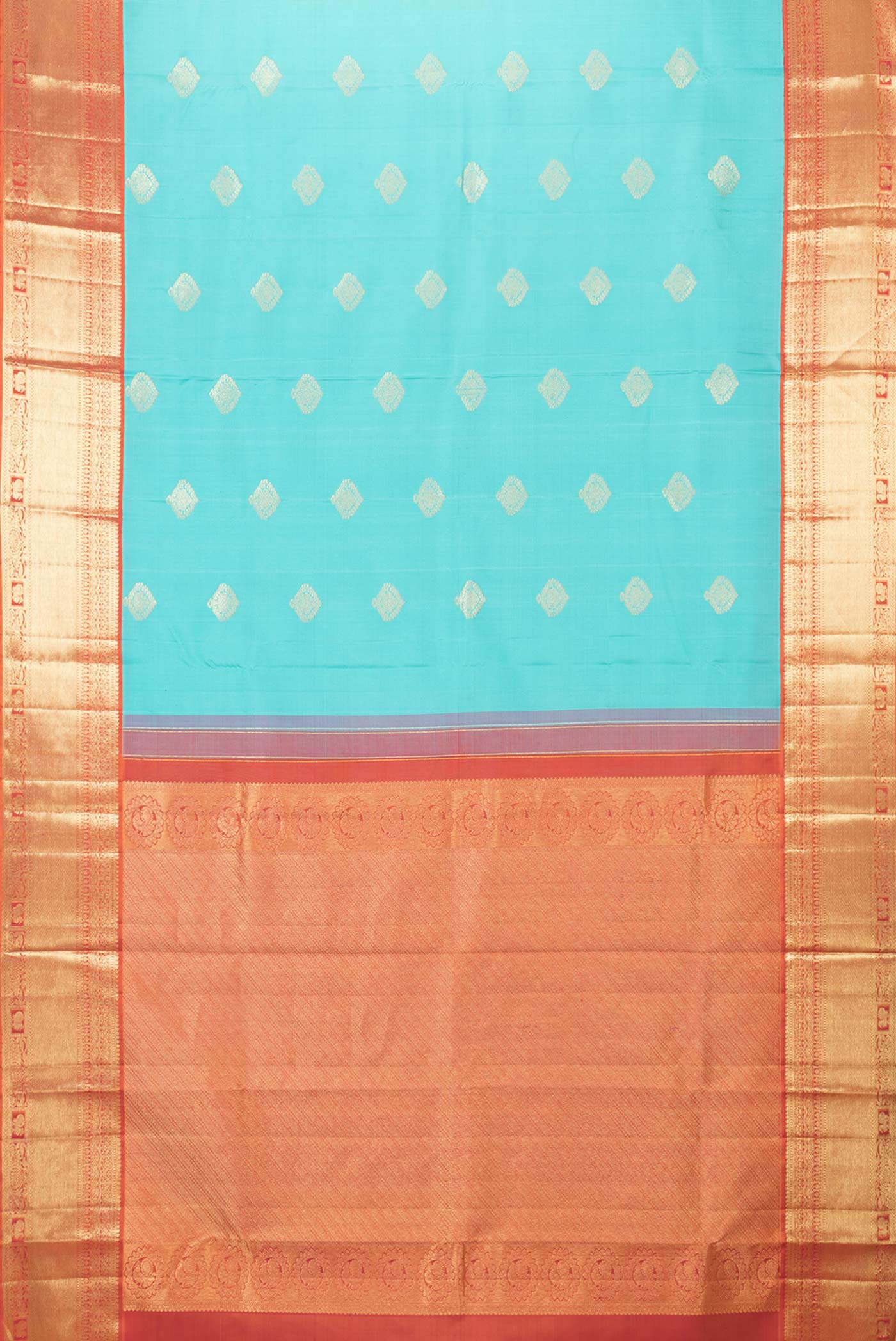 Sky Blue Dual Tone Kanjivaram Saree - Image 6