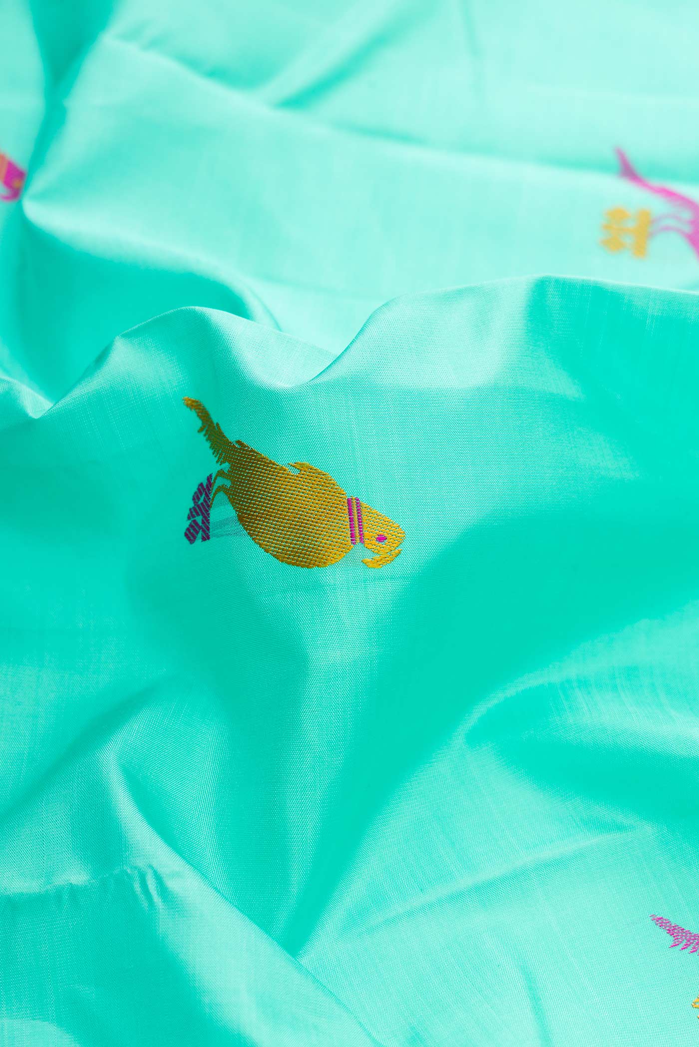 Sky Blue Dual Tone Kanchipuram Silk Saree - Image 2