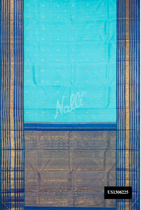 Sky Blue Dual Tone Kanchipuram Silk Saree