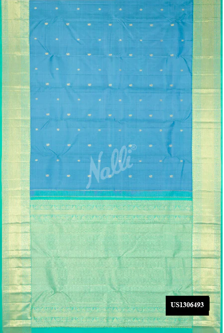 Sky Blue Dual Tone Kanchipuram Silk Saree
