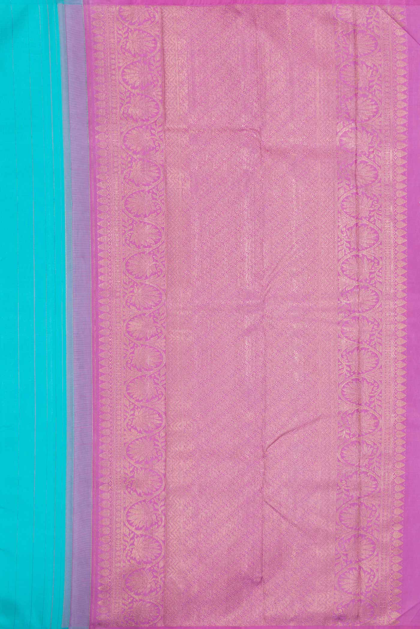 Sky Blue Dual Tone Kanjivaram Silk Saree - Image 6