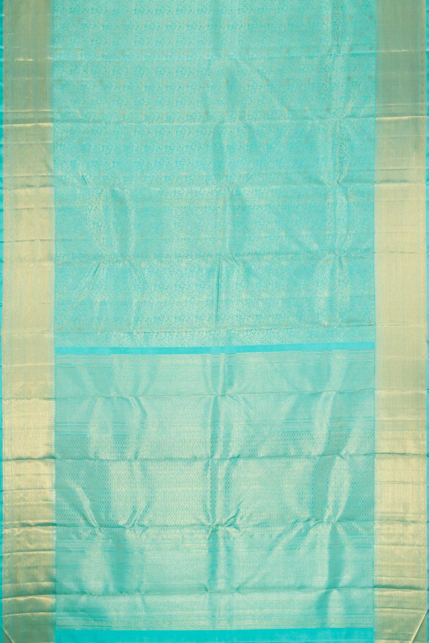 Sky Blue Dual Tone Kanjivaram Silk Saree - Image 6