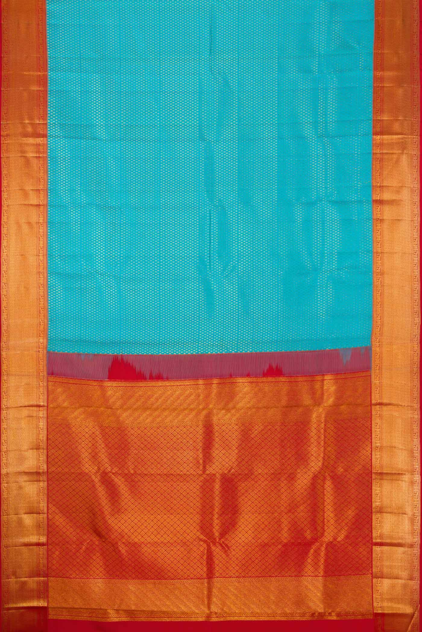 Sky Blue Dual Tone Kanchipuram Silk Saree - Image 6