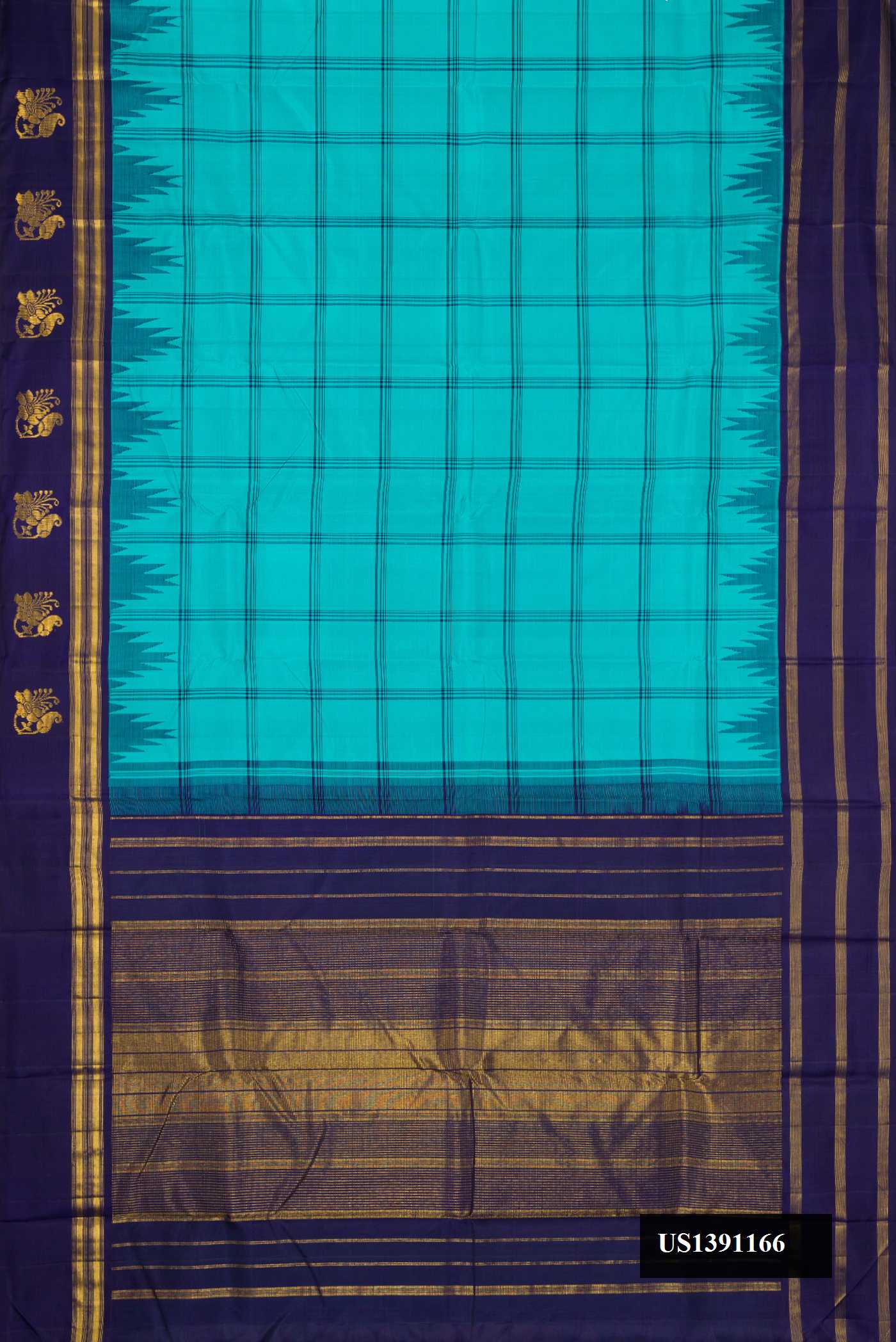 Sky Blue Dual Tone Kanchipuram Silk Saree