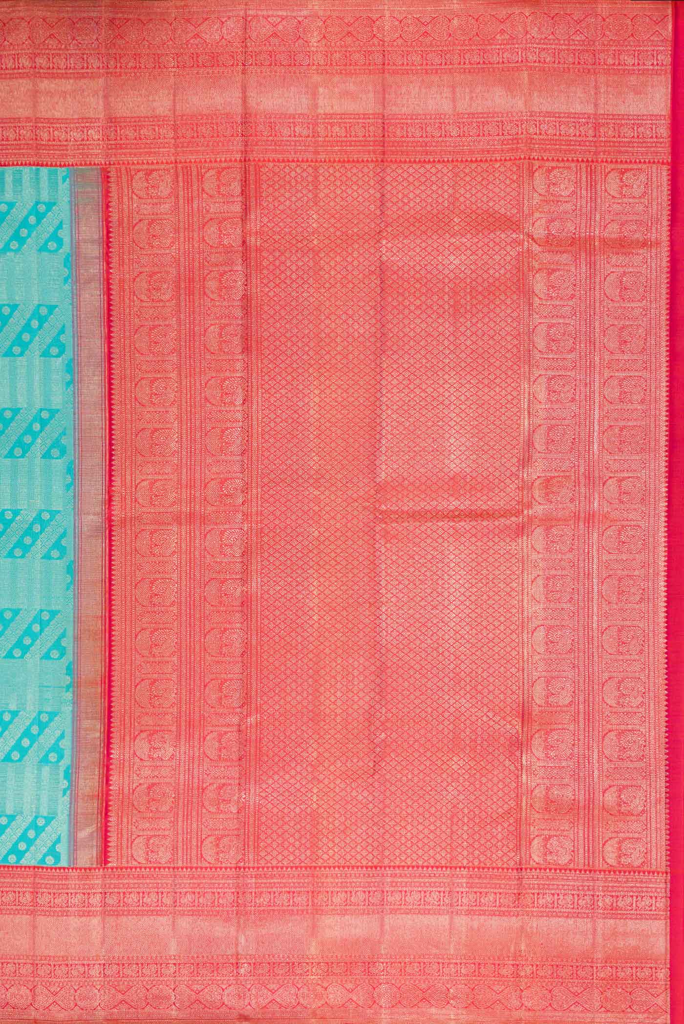 Sky Blue Kanchipuram Silk Saree - Image 7