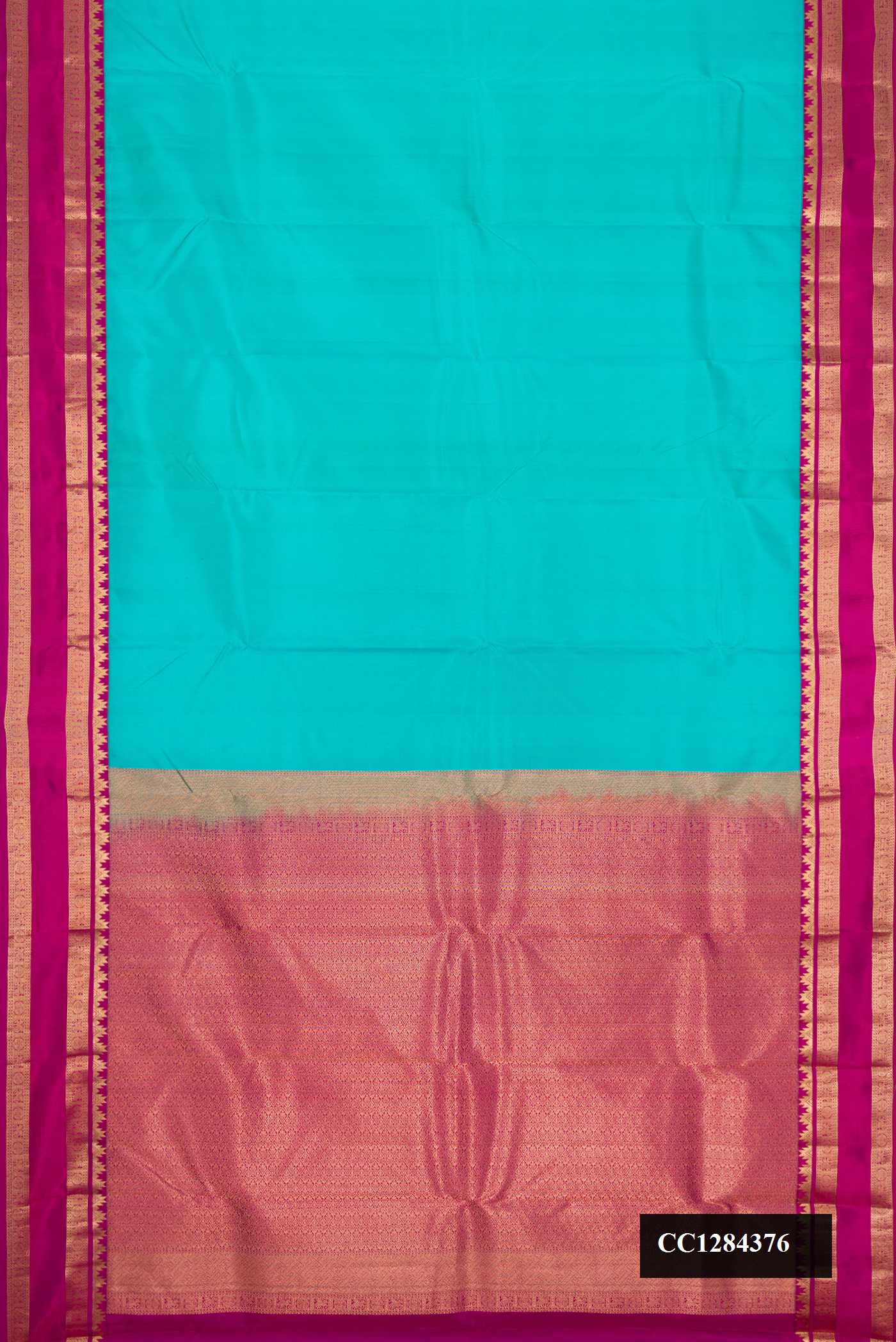 Sky Blue Dual Tone Kanchipuram Silk Saree