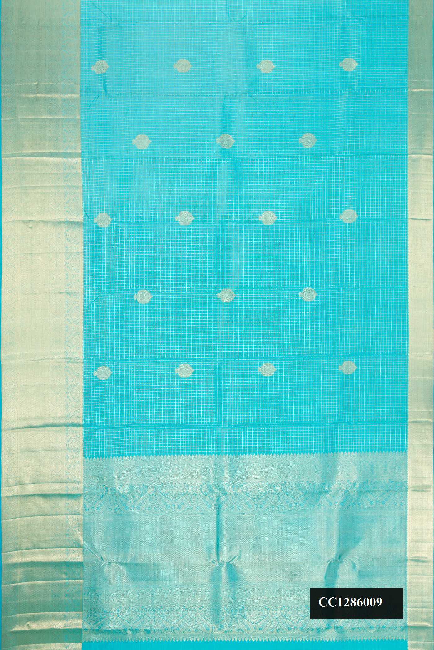 Sky Blue Dual Tone Kanchipuram Silk Saree