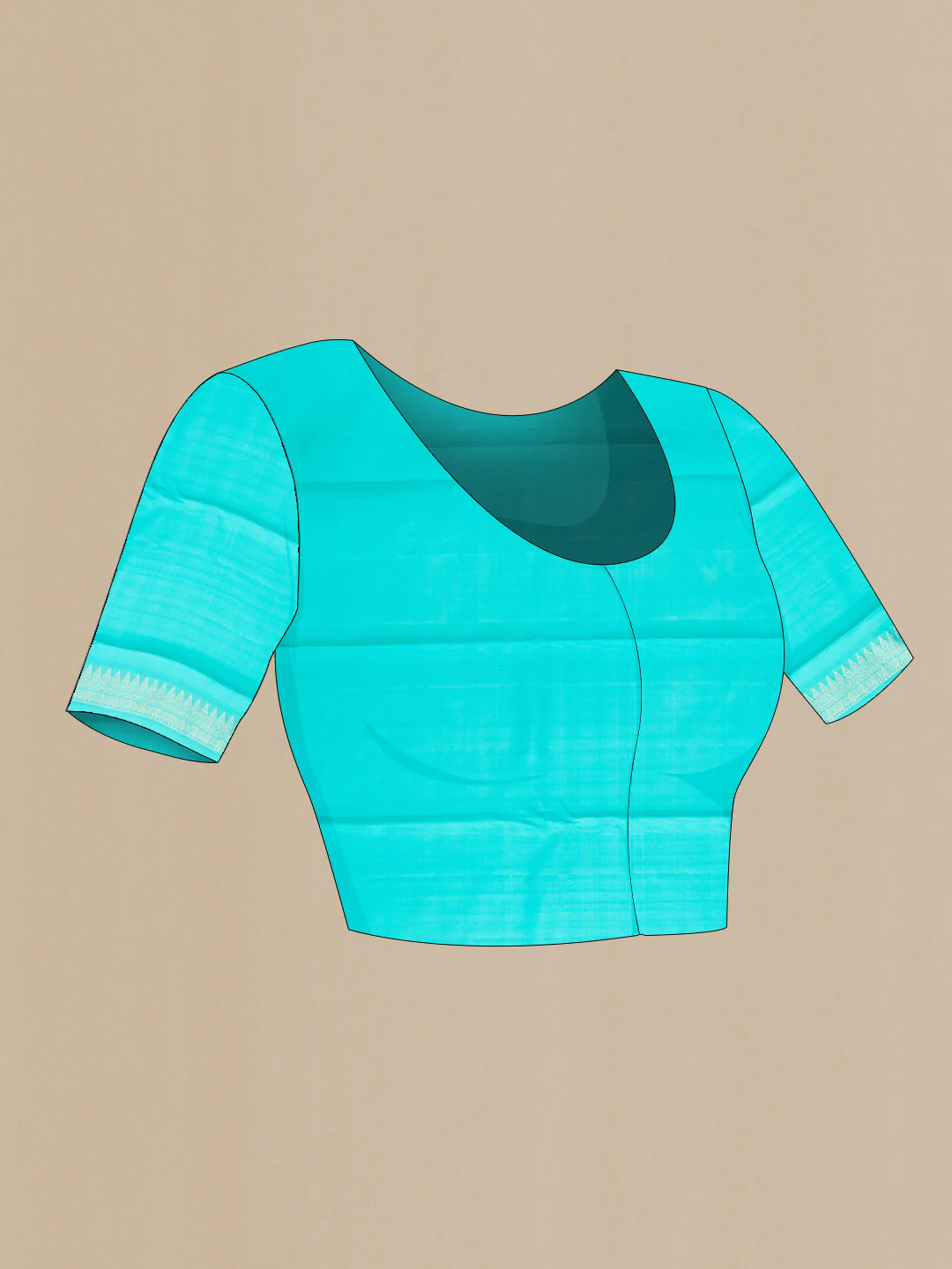 Sky Blue Kanchipuram Silk Saree - Image 5