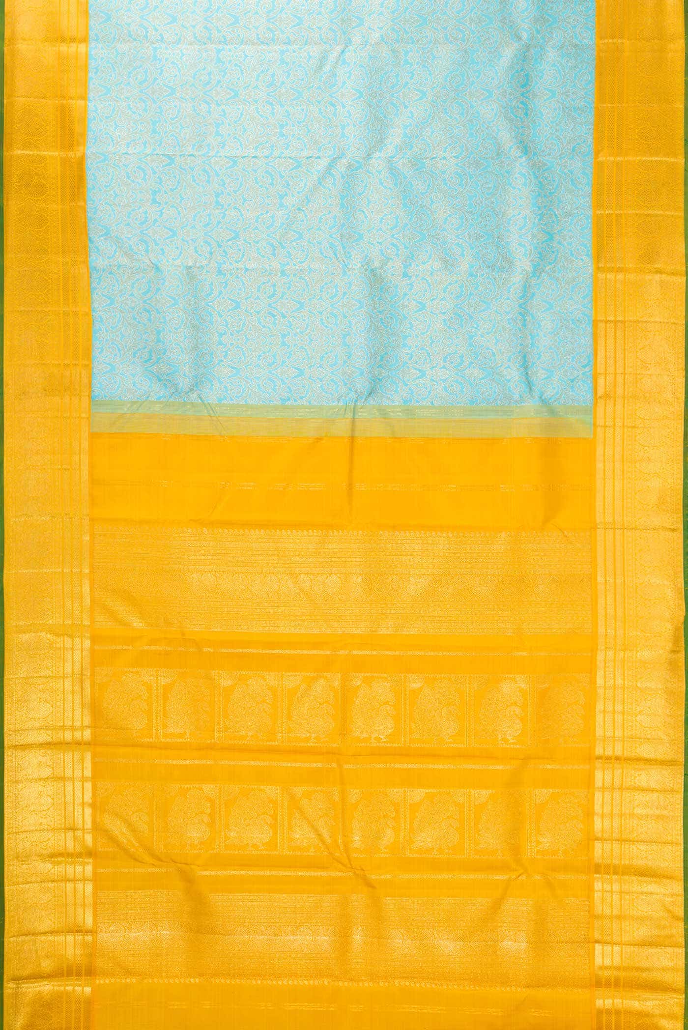 Sky Blue Dual Tone Kanchipuram Silk Saree - Image 4