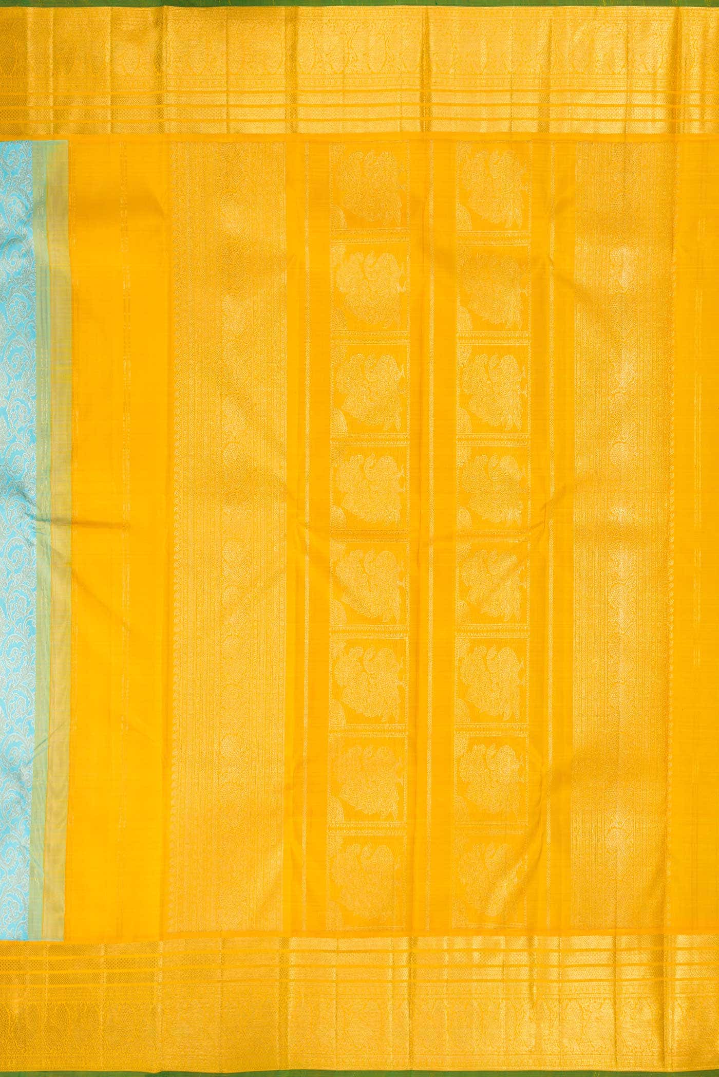 Sky Blue Dual Tone Kanchipuram Silk Saree - Image 5