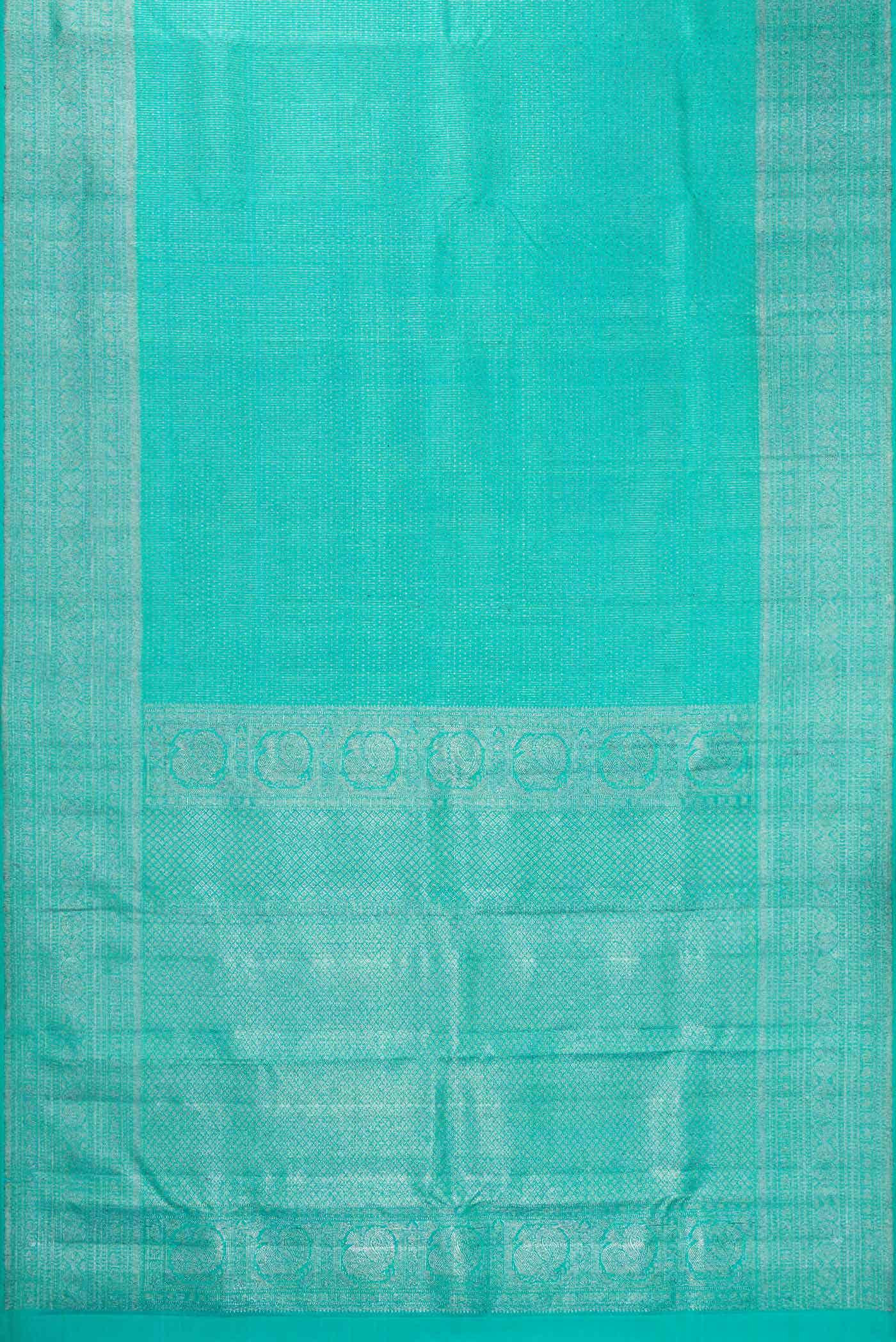 Sky Blue Dual Tone Kanchipuram Silk Saree - Image 4