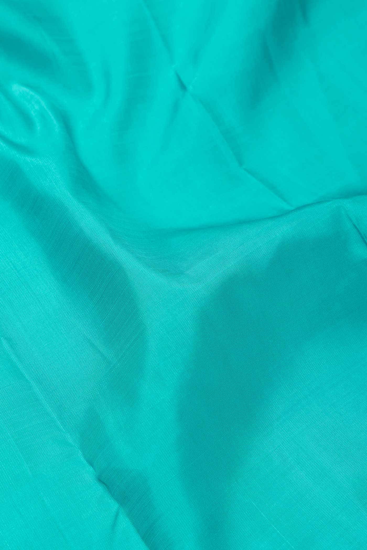 Pure Silk Pure Zari Sky Blue Dual Tone Kanjivaram Saree - Image 3