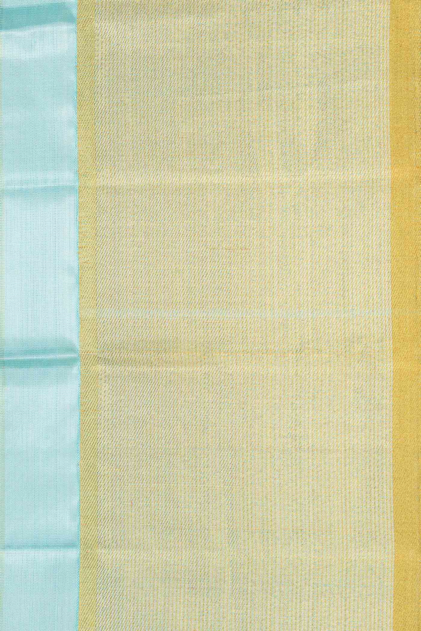 Sky Blue Dual Tone Kanjivaram Tissue Silk Saree - Image 3