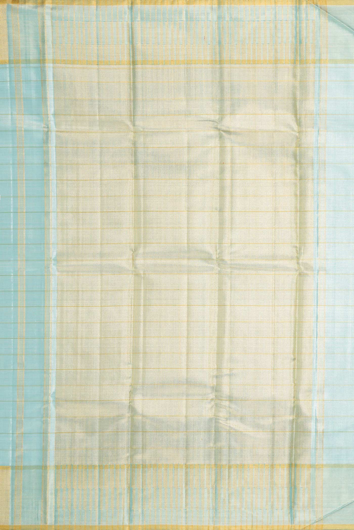 Sky Blue Dual Tone Kanjivaram Tissue Silk Saree - Image 7