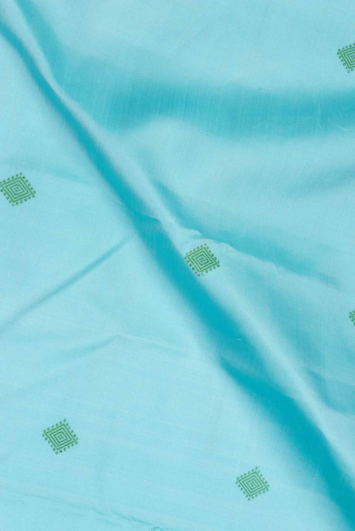 Sky Blue Dual Tone Kanjivaram Saree - Image 2