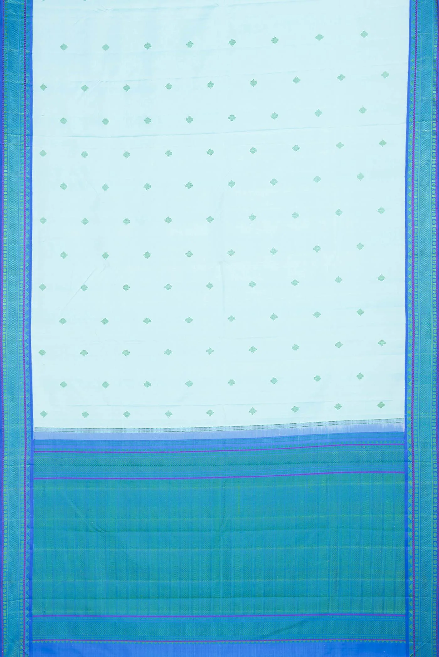 Sky Blue Dual Tone Kanjivaram Saree - Image 6