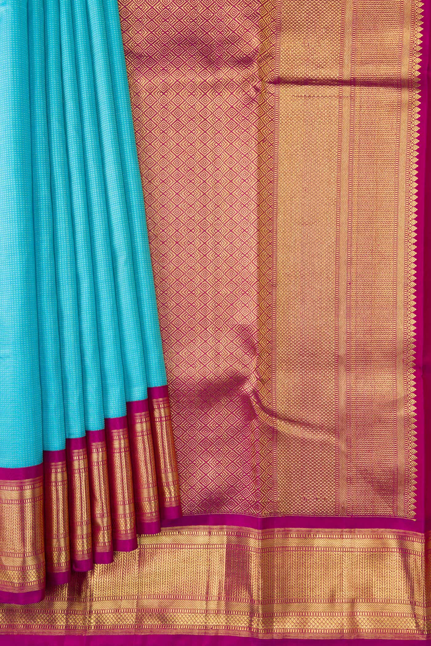 Sky Blue Kanjivaram Silk Saree - Image 4