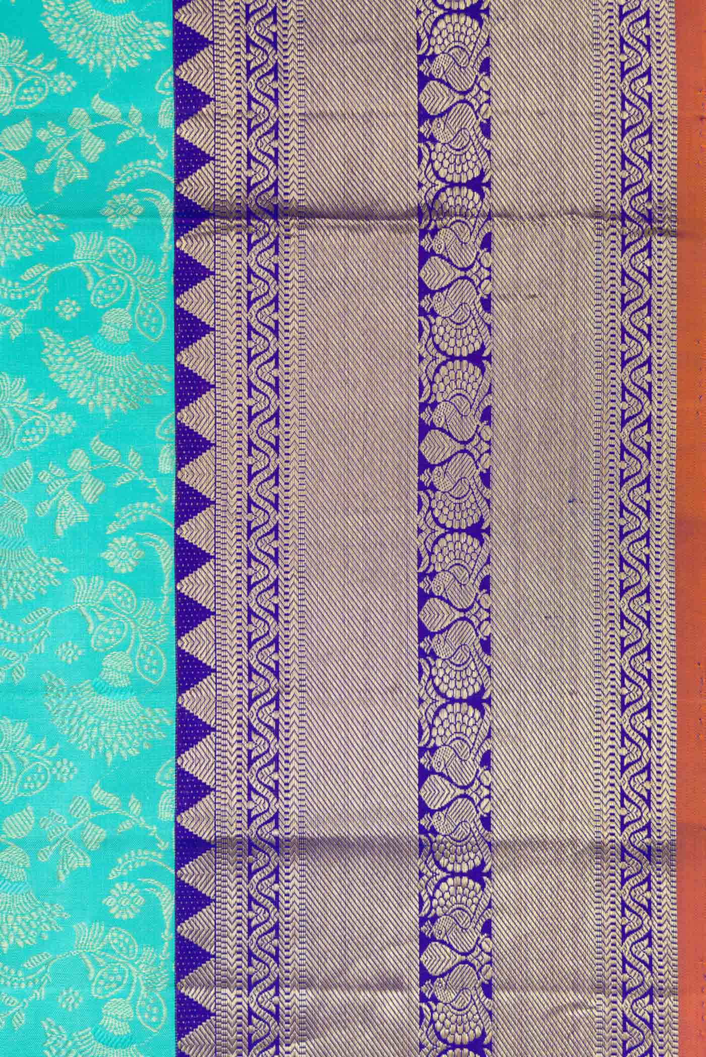 Sky Blue Kanjivaram Silk Saree - Image 3
