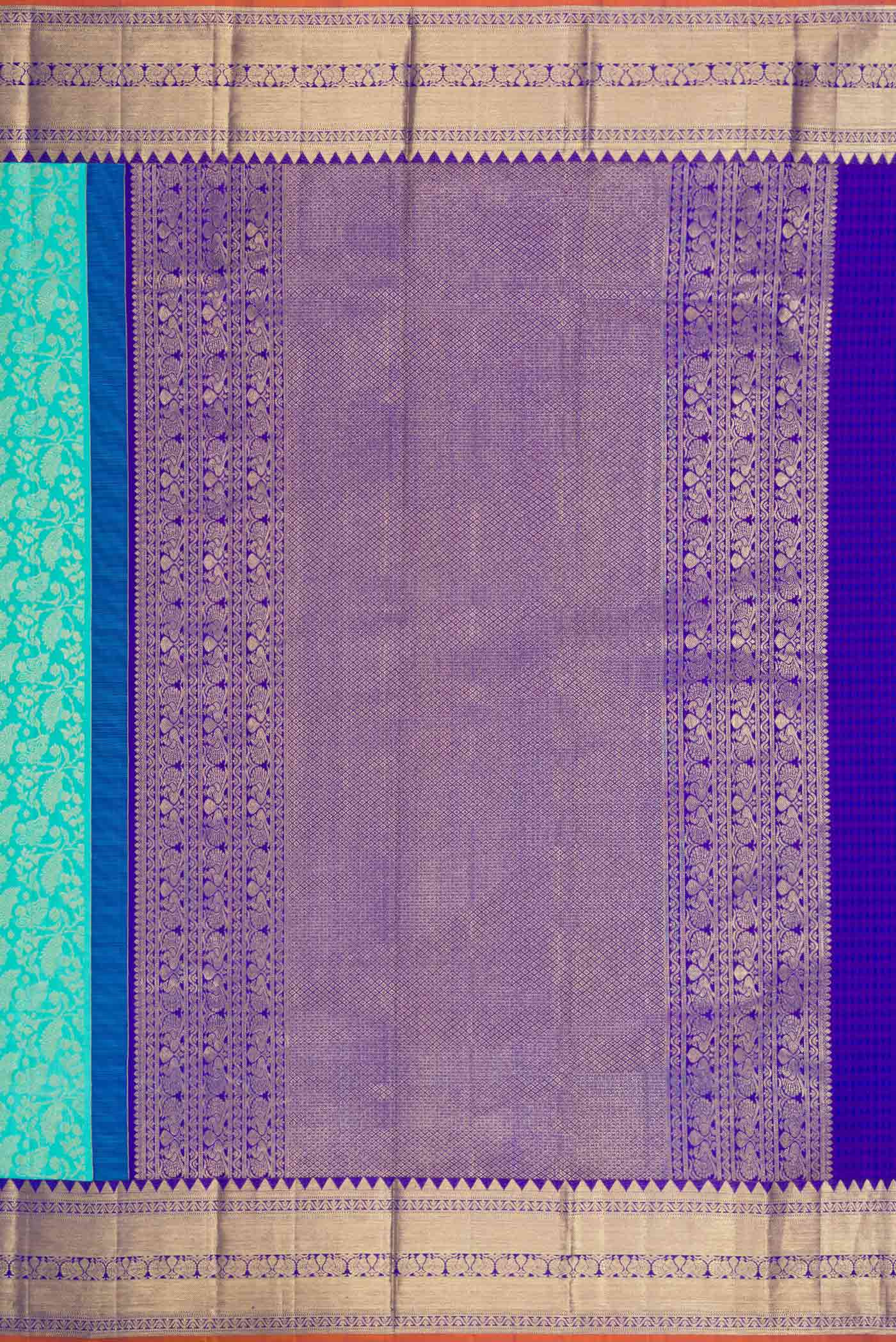 Sky Blue Kanjivaram Silk Saree - Image 7