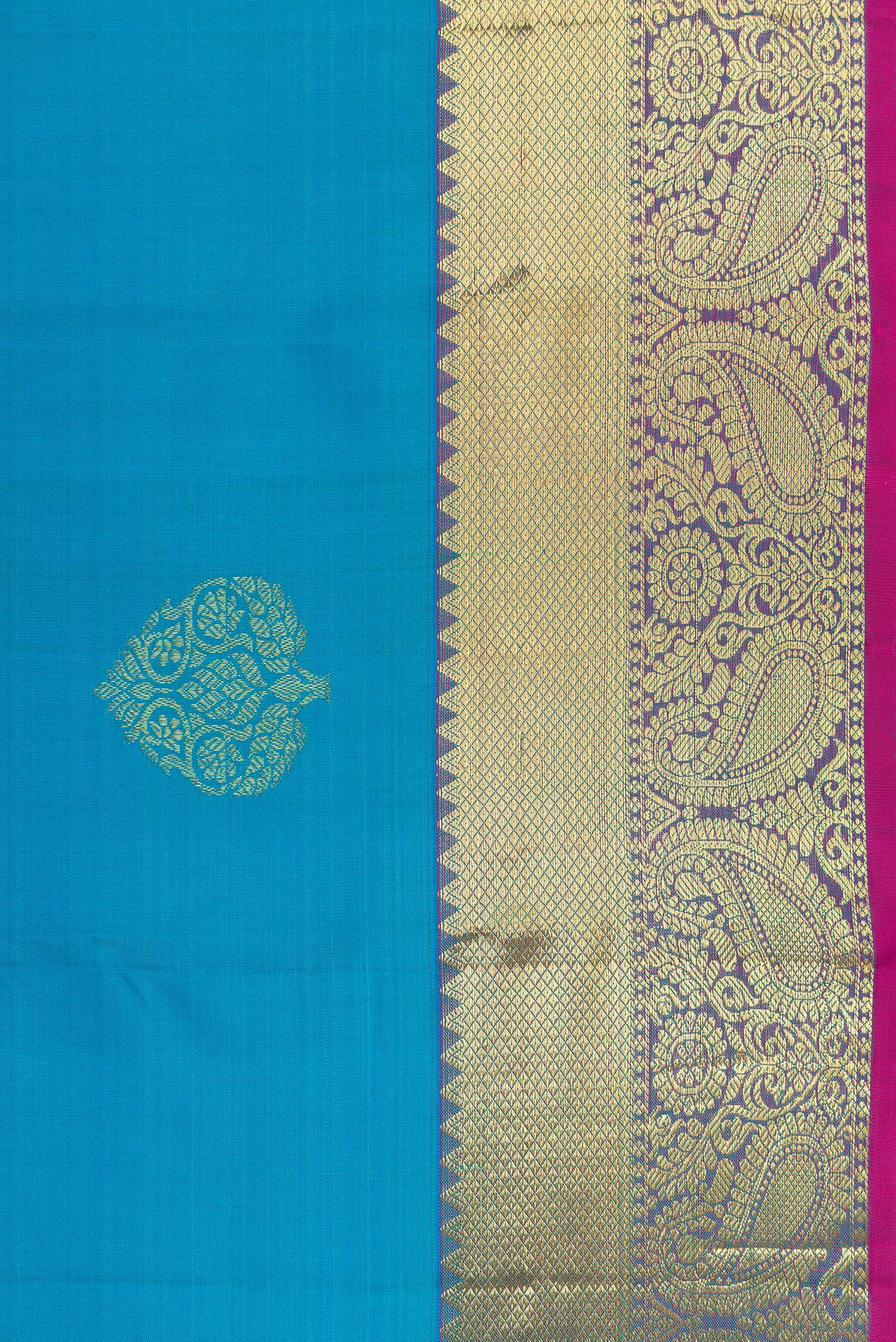 Sky Blue Kanjivaram Silk Saree - Image 3