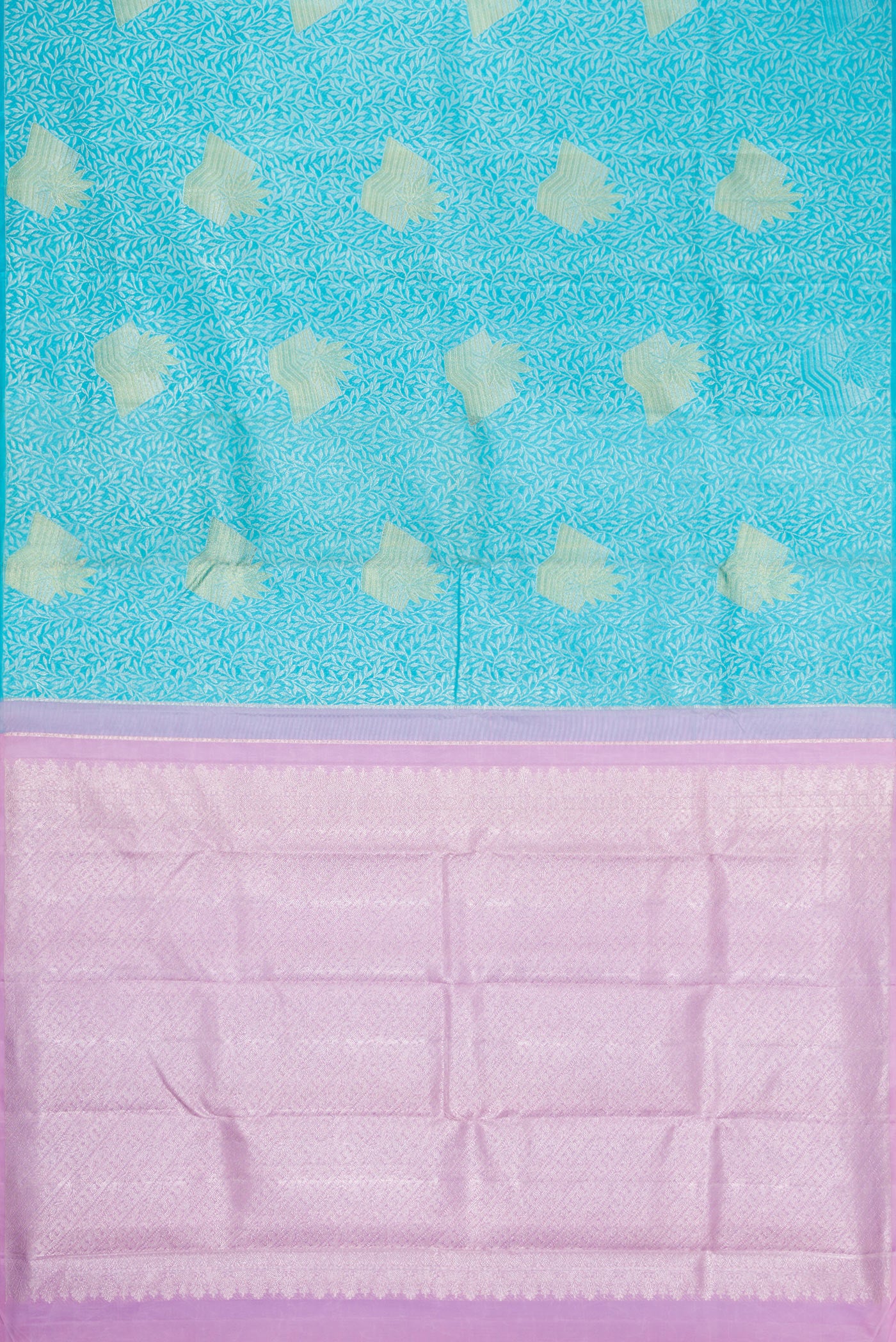 Sky Blue Kanjivaram Silk Saree - Image 5
