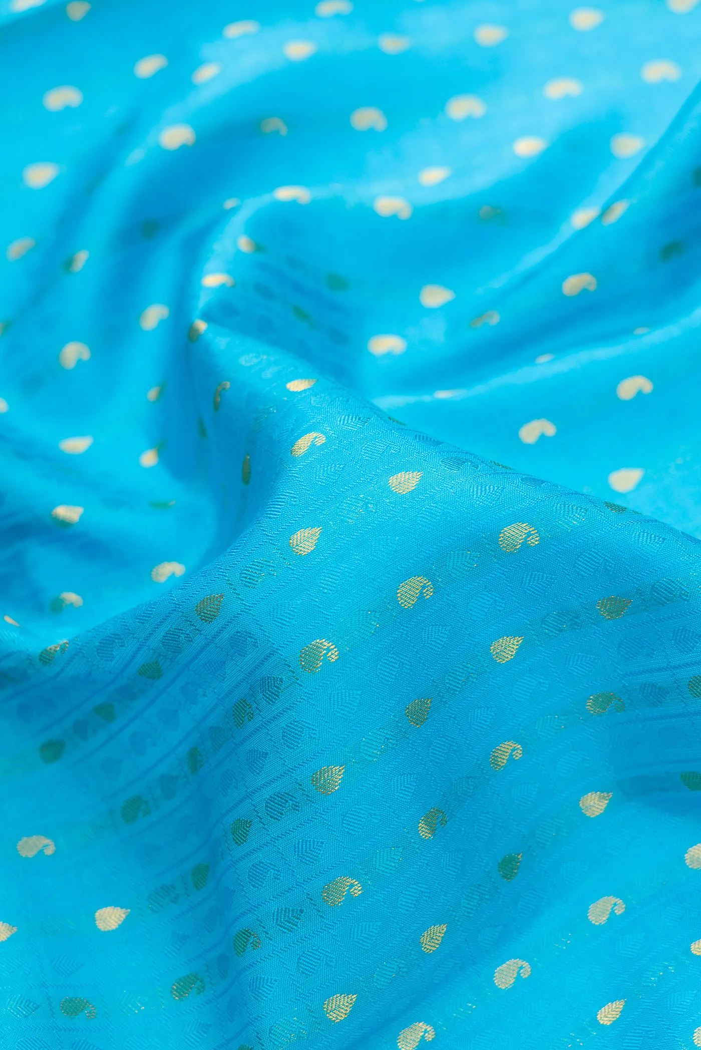 Sky Blue Kanjivaram Silk Saree - Image 2