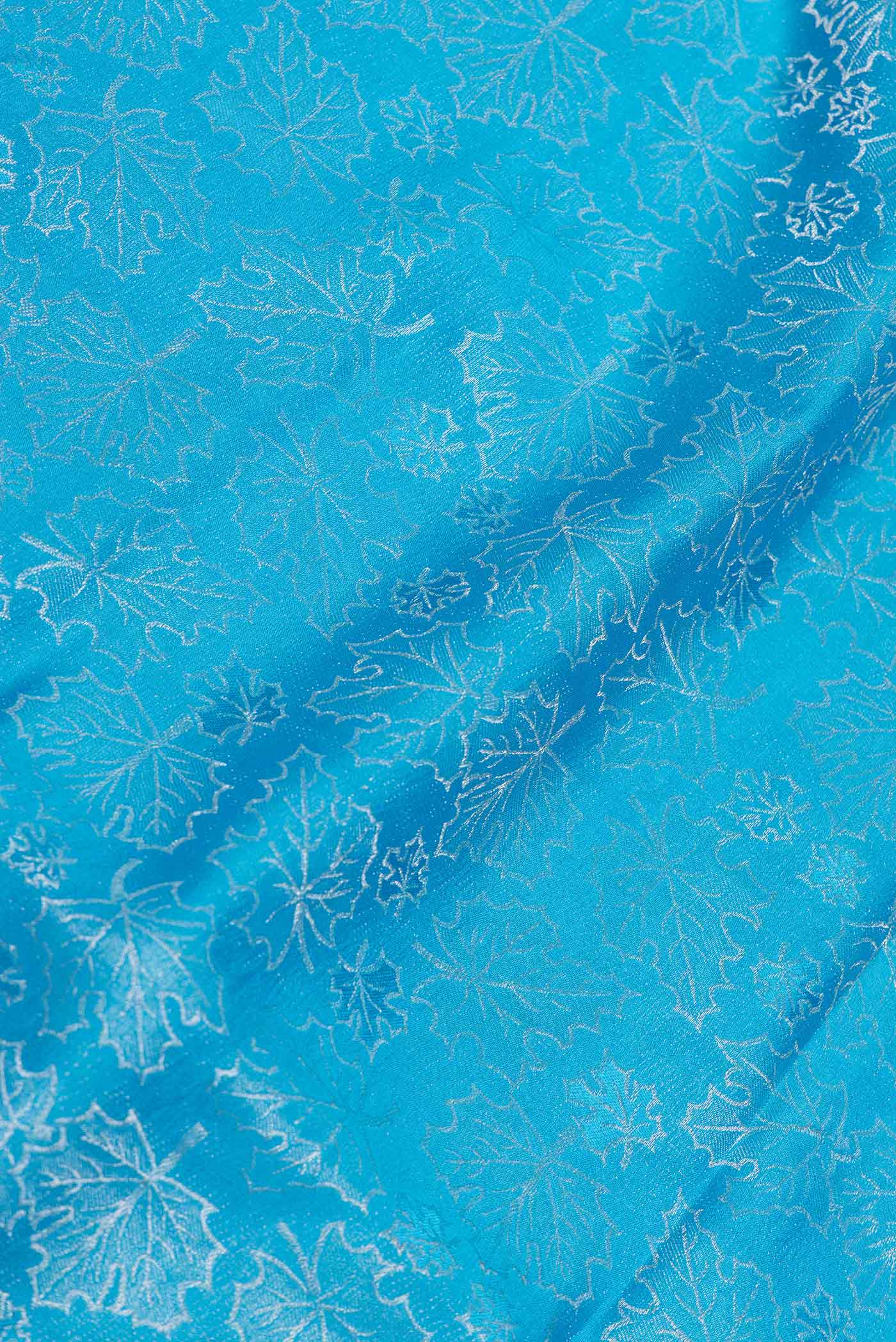 Sky Blue Dual Tone Mysore Crepe Saree - Image 2